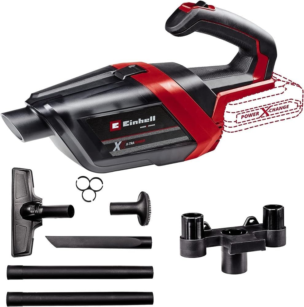 Einhell TE-HV 18/06 Li Cordless Handheld Vacuum Cleaner - Solo Power X-Change (18V, Dust Collector 600 ml, with Accessories) Delivered Without Battery or Charger