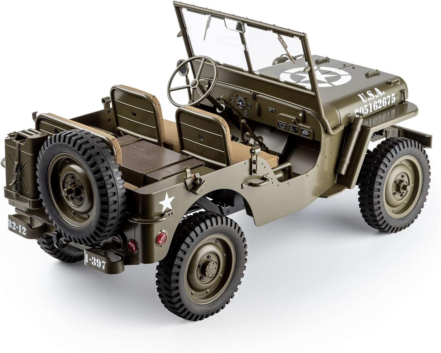 RocHobby 1/6 1941 MB Scaler RC Car, 4x4 Hobby Grade RC Car Mini RC Rock Crawler Military, 2.4Ghz RC Truck with 550 Brushed Motor, LED Lights for Adults Without Battery and Charger