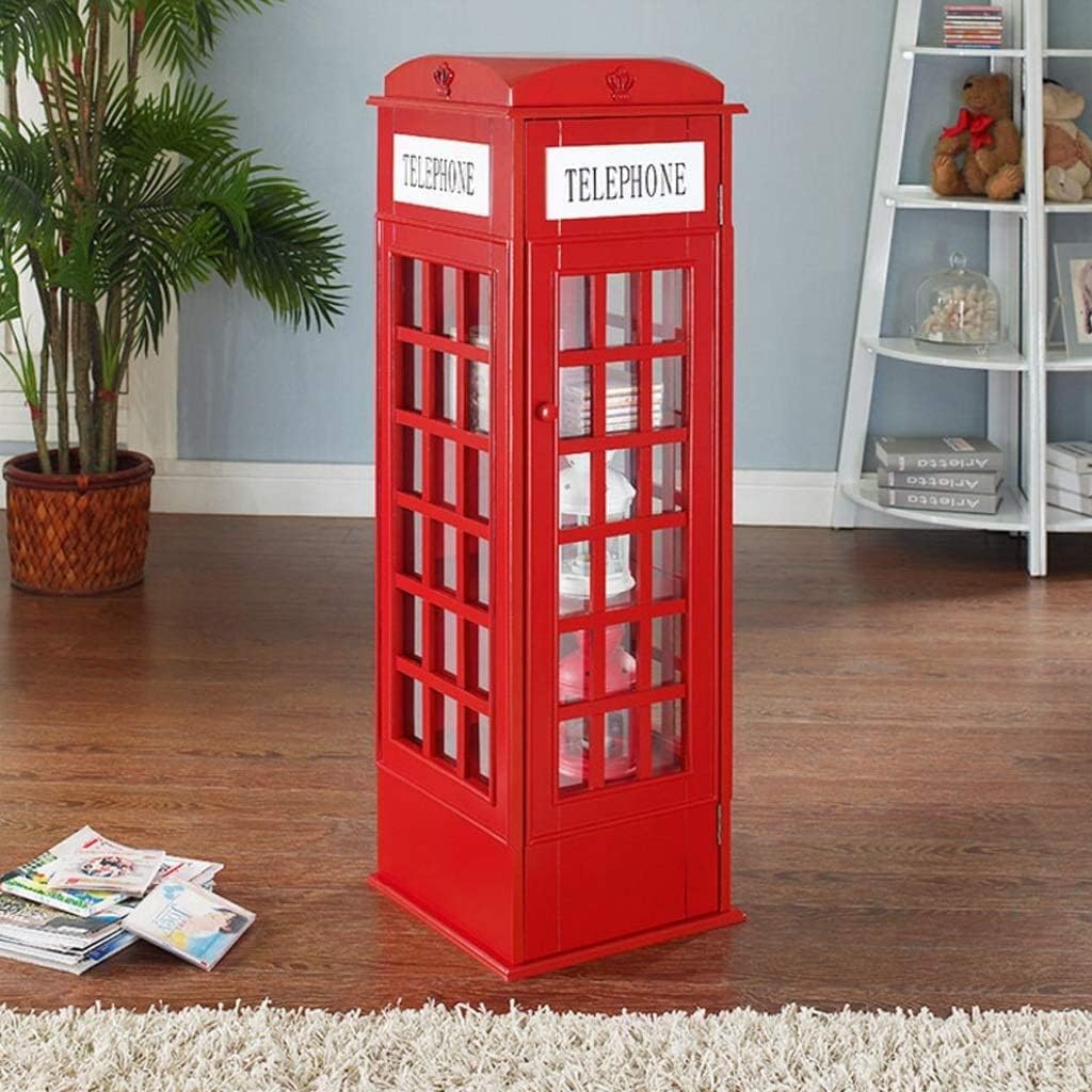 PAASHE 5 Tiers Bookshelf Creative Phone Booth Shape Bookcase Wooden Bookshelves Home Furniture Rack Bookcase 365x365x1130 Mm