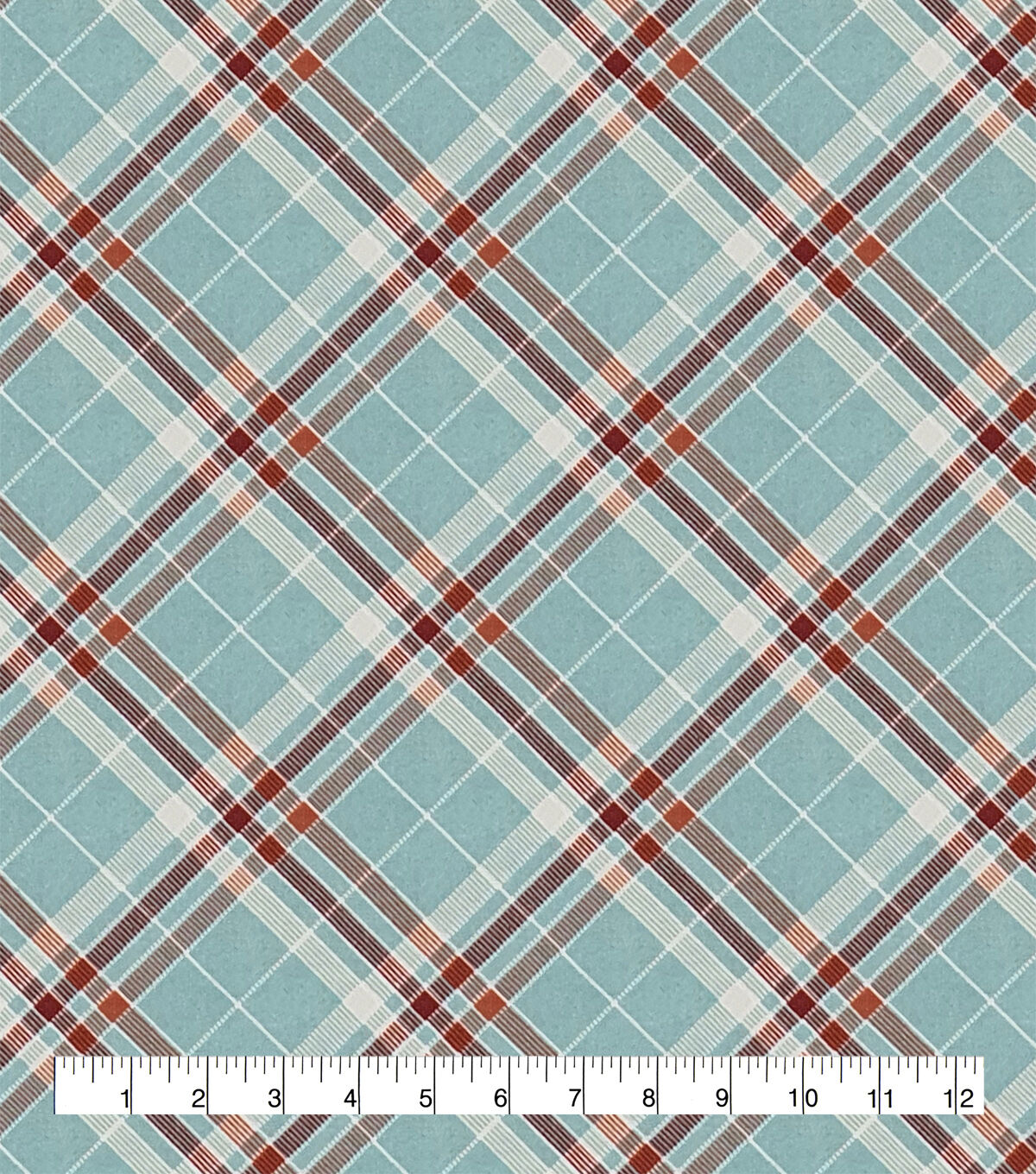 Fall Blue Olaid Bias Super Snuggle Flannel Fabric