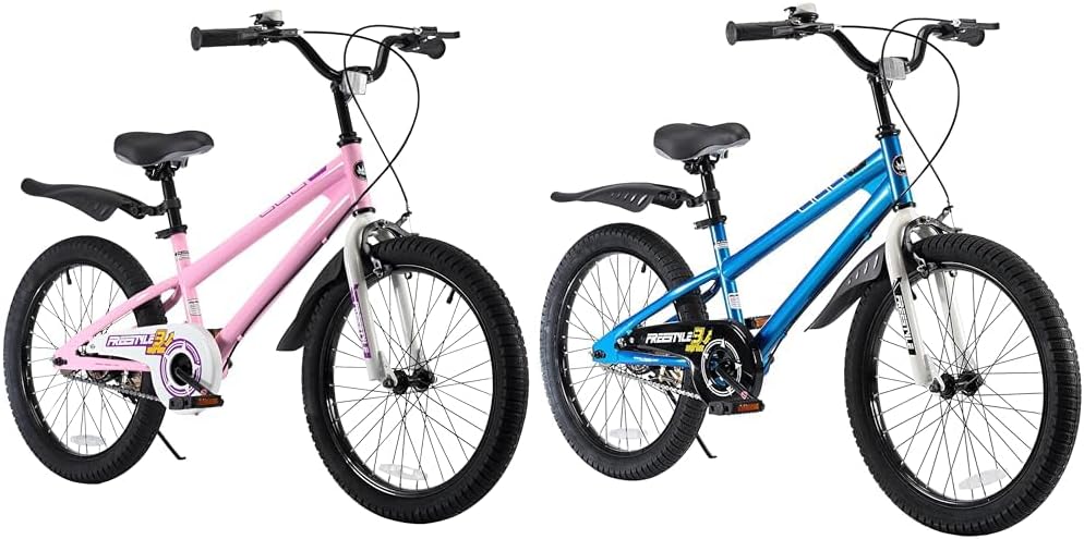 Royalbaby Freestyle Kids Bike 20 Inch Wheel Bicycle Teens BMX & Freestyle Kids Bike 20 Inch Wheel Bicycle Teens BMX with Dual Hand Brakes Kickstand Boys Girls Ages 6-10 Years, Blue