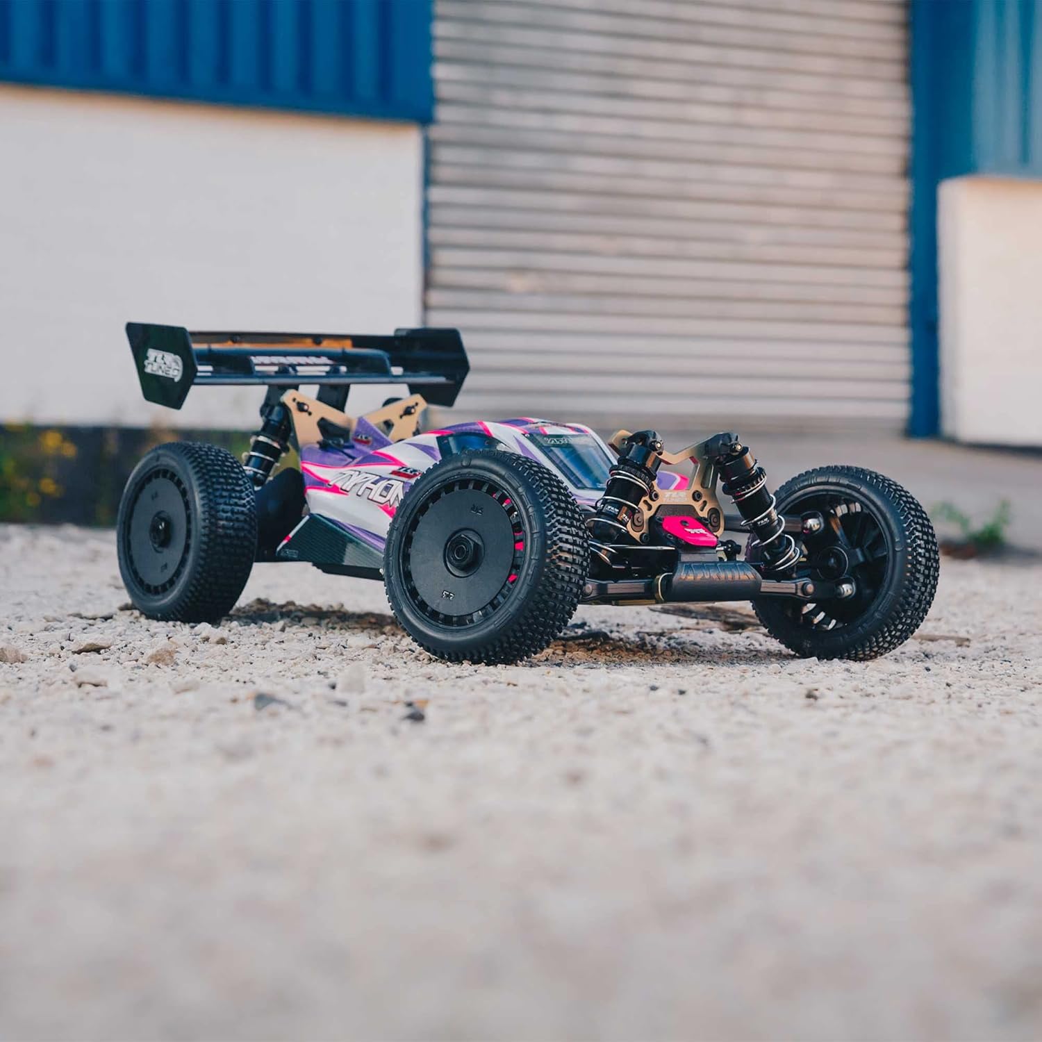 ARRMA RC Car 1/8 TLR Tuned Typhon 4WD Roller Buggy, Pink/Purple, ARA8306