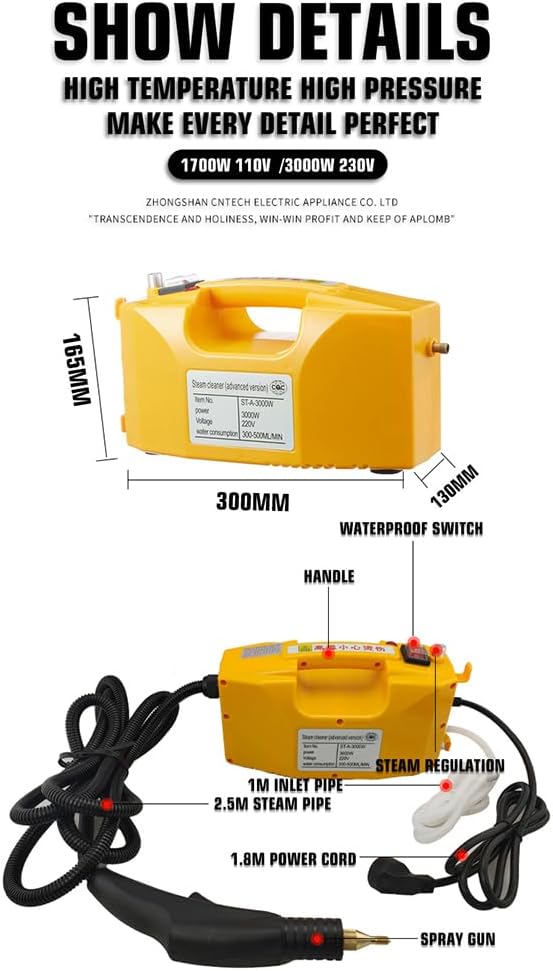 Shoe Cleaner Car Cleaning Machine High Pressure Steam Cleaner (Yellow)