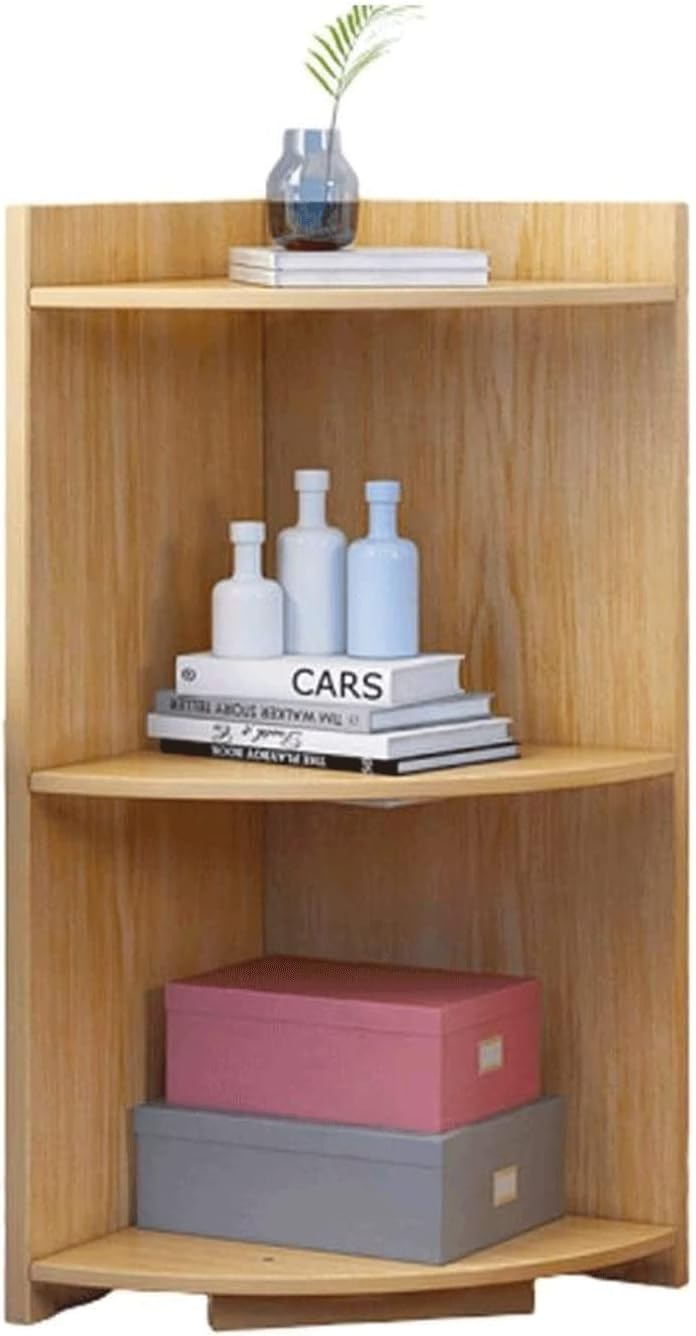 PAASHE 3-Tier Bookshelf Wood-Based Panel Bookcase 15.7x15.7x35.4 Inches Non-Slip Bookshelves Multi-Tier Storage Rack Bookcase