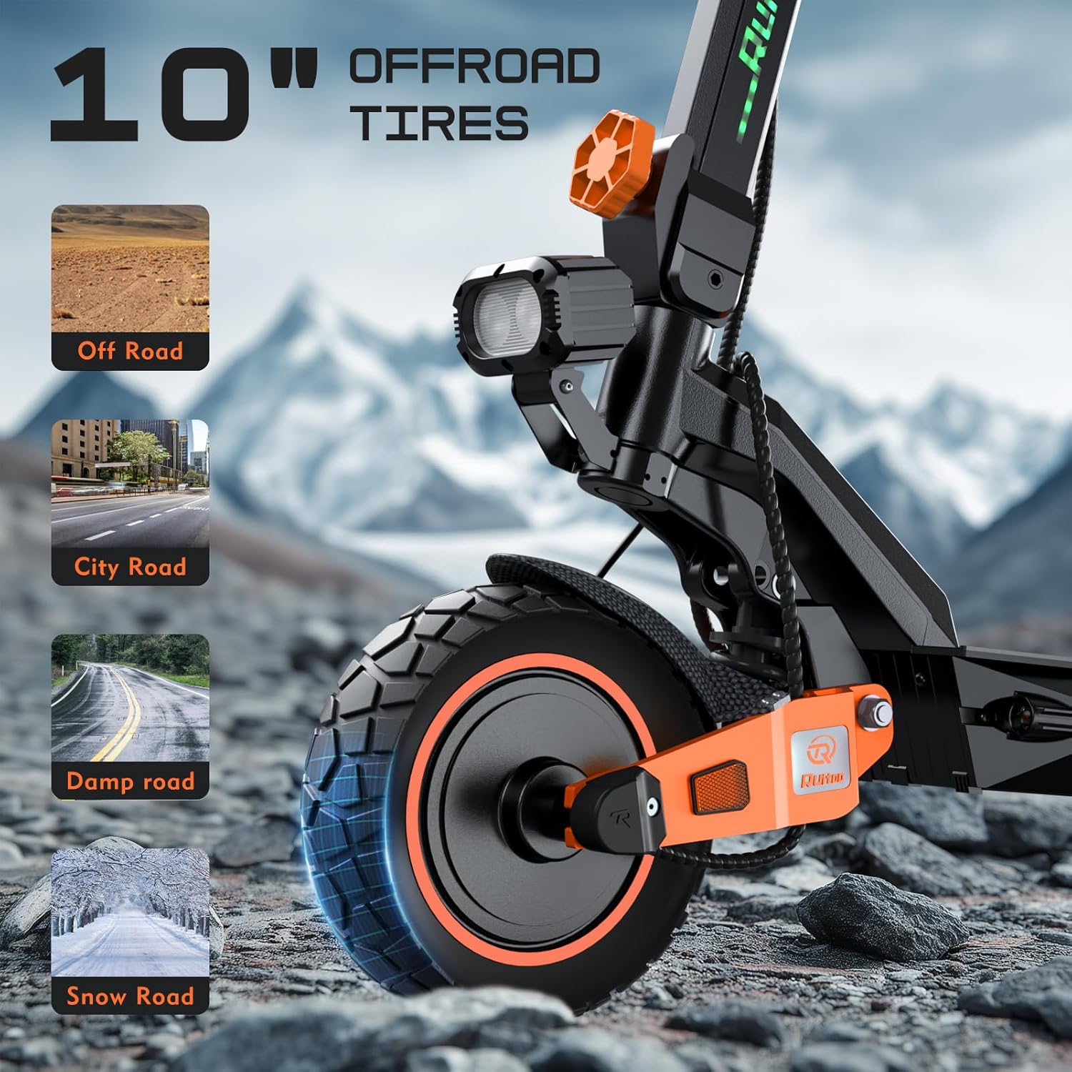 Electric Scooter， Adult Kick Scooter with Off Road Tires & Full Suspension, Foldable E Scooter with 1000W/1600W/3200W Motor Up to 35MPH & 50Miles Range, Adult Electric Scooter with Storage