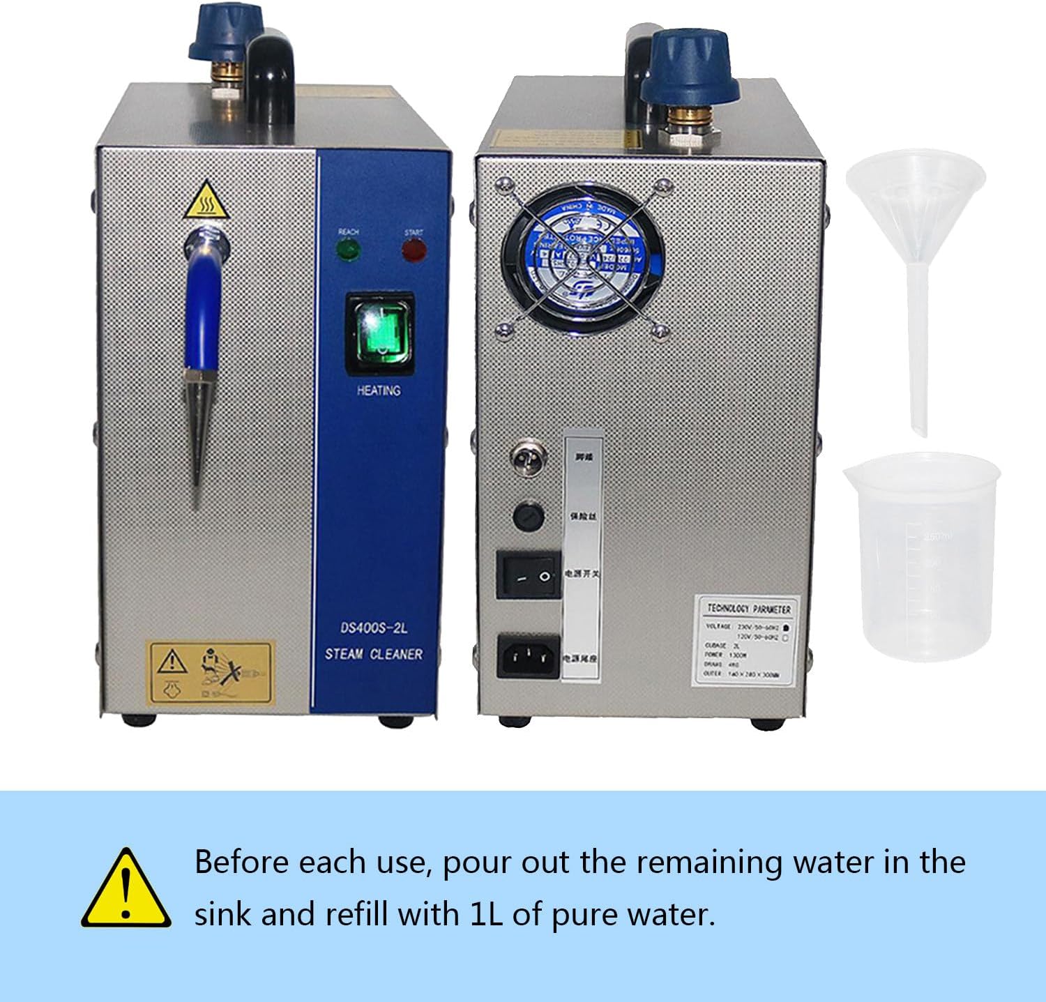 ylpddmm Jewelry Steam Cleaner - 1300W 2L Commercial Electric Gem Washer Cleaning Tool Stainless Steel Jewelry Washer Gold Sliver Jewelry Ring Steamer Cleaner Machine