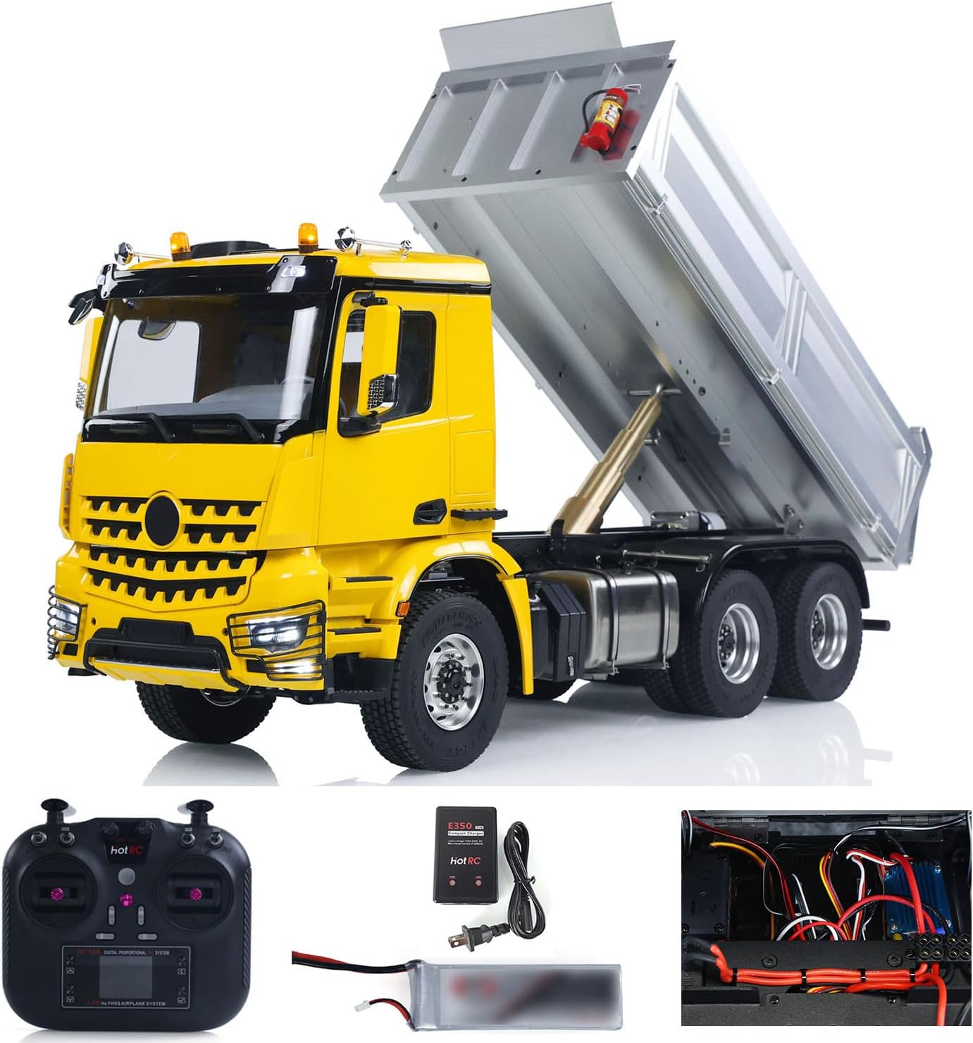 TOUCAN RC HOBBY 1/14 RC Hydraulic Tipper 6X6 2Speed Metal Chassis Model Car Remote Control Dumper Truck NO Lock Light Sound Radio Battery RTR Metal