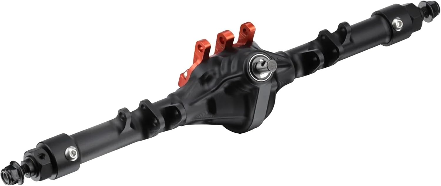 RC Spare Part Compatible with Axial for SCX10 II VS4-10 for Rock Trucks 1/10 RC Crawler Parts Machined Aluminum Offset Straight Axle Set(Black,1 Set)