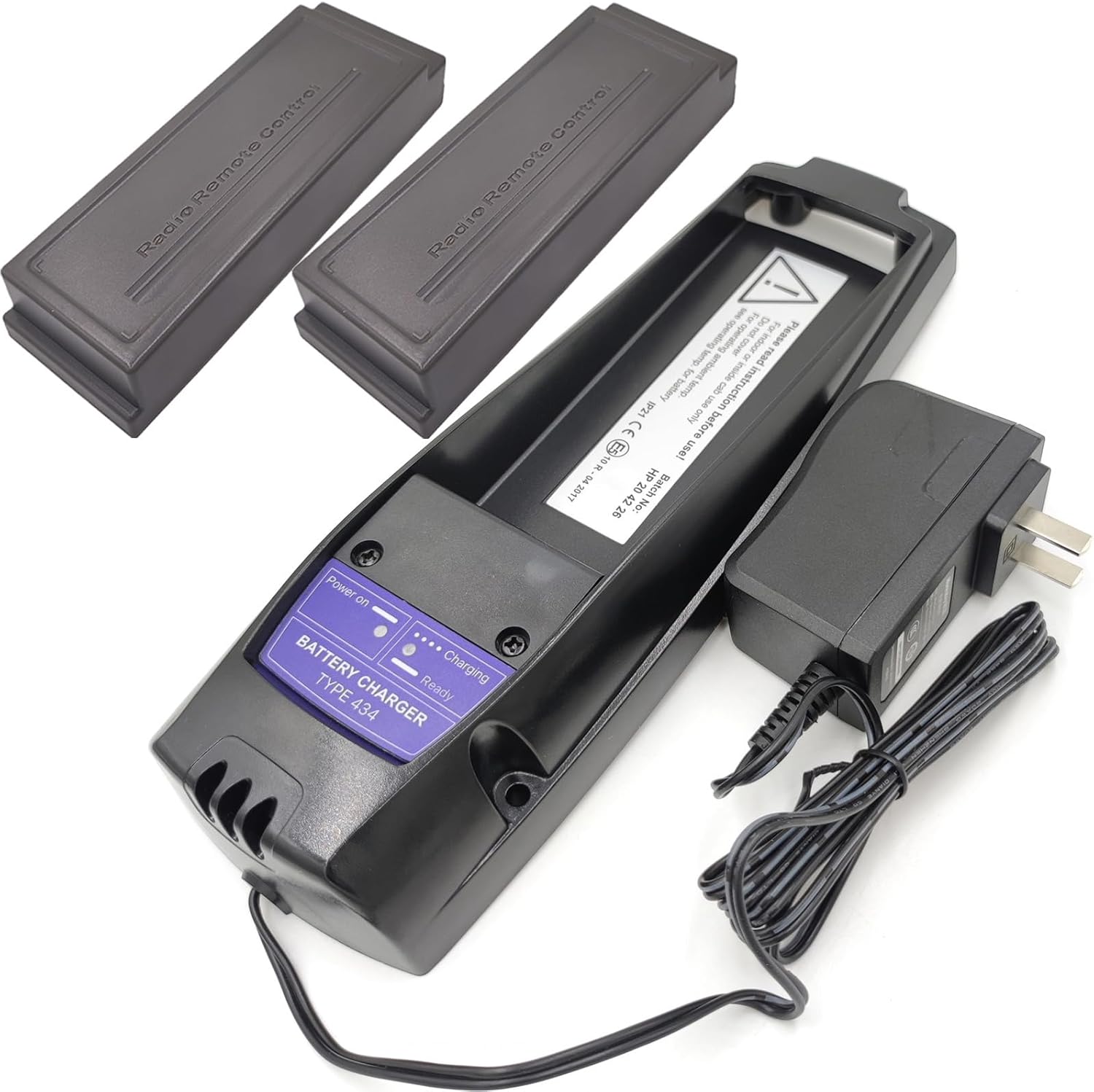 (1-Pack) 100-240V Scanreco 434 Battery Charger and (2-Pack) 2000mAh 7.2V Scanreco 592 RSC7220 13445 Battery for Scanreco 590, 592, 960, EEA2512 Palfinger, EEA2512 RC400