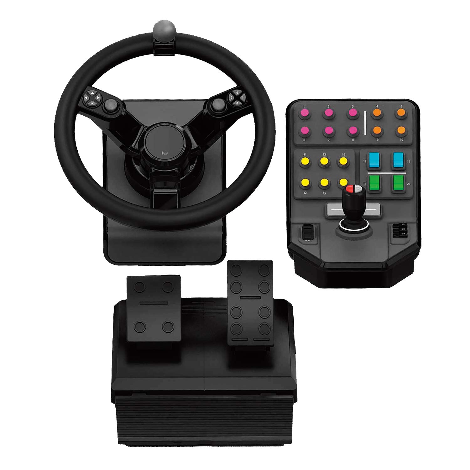 Logitech G Farm Simulator Heavy Equipment Bundle (2nd Generation), Steering Wheel Controller for Farm Simulation 2025 (and Previous Versions), Wheel, Pedals, Vehicle Side Panel Control Deck for PC