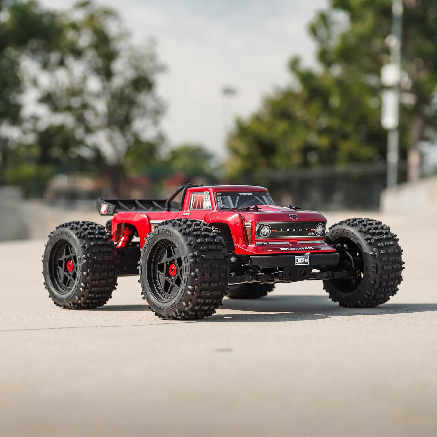 ARRMA RC Truck Outcast 4X4 4S BLX 1/10TH 4WD Stunt Truck RTR (Battery and Charger Not Included), Red, ARA4410V2T4