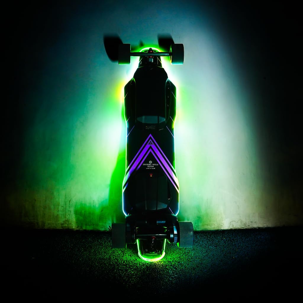 Backfire Zealot S3 Electric Skateboard with Major V3 Remote, 30 mph top Speed, Colorful Lighting