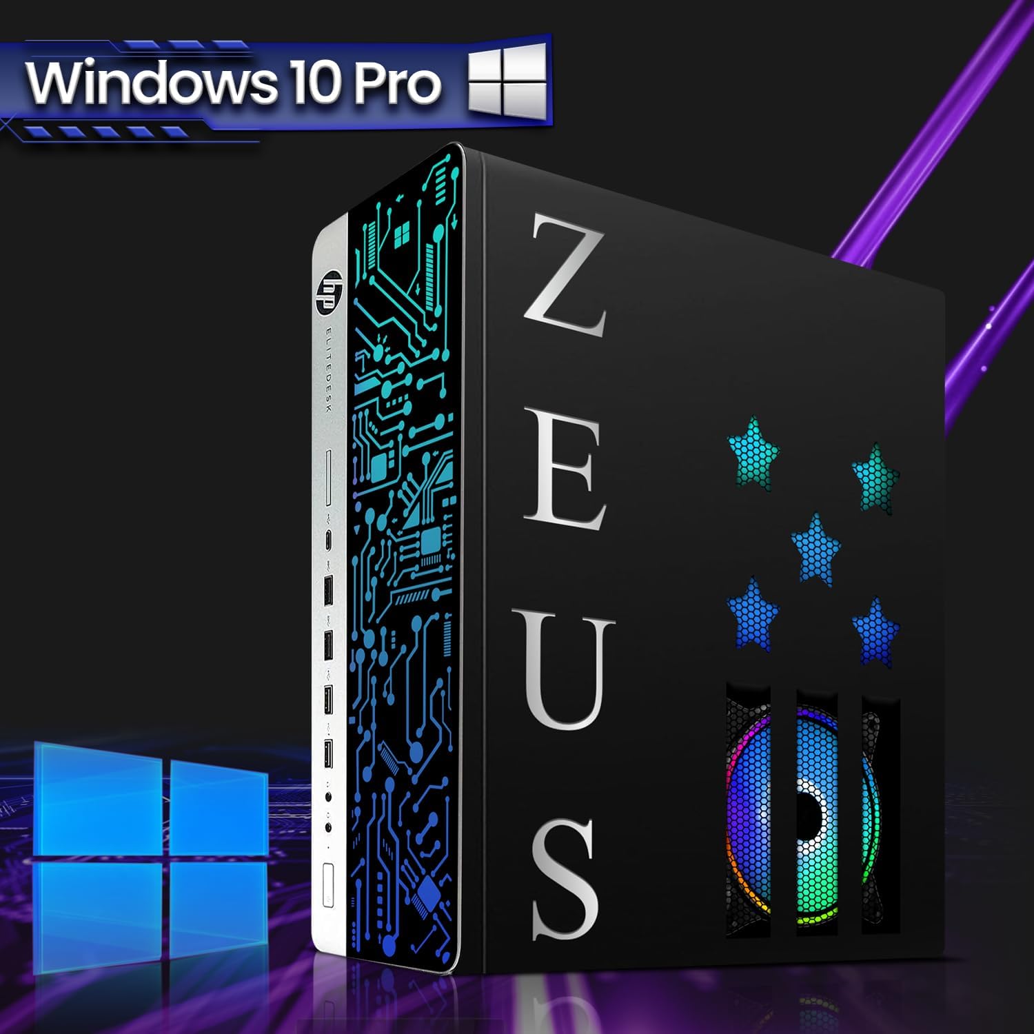 HP G3 PC, Intel i5 6th Gen, RX 550 Graphics, 16GB RAM, 256GB SSD | 1TB HDD, MTG 24-inch Monitor, 4 in 1 Gaming Kit, Webcam, WiFi, Windows 11 Pro (Renewed)