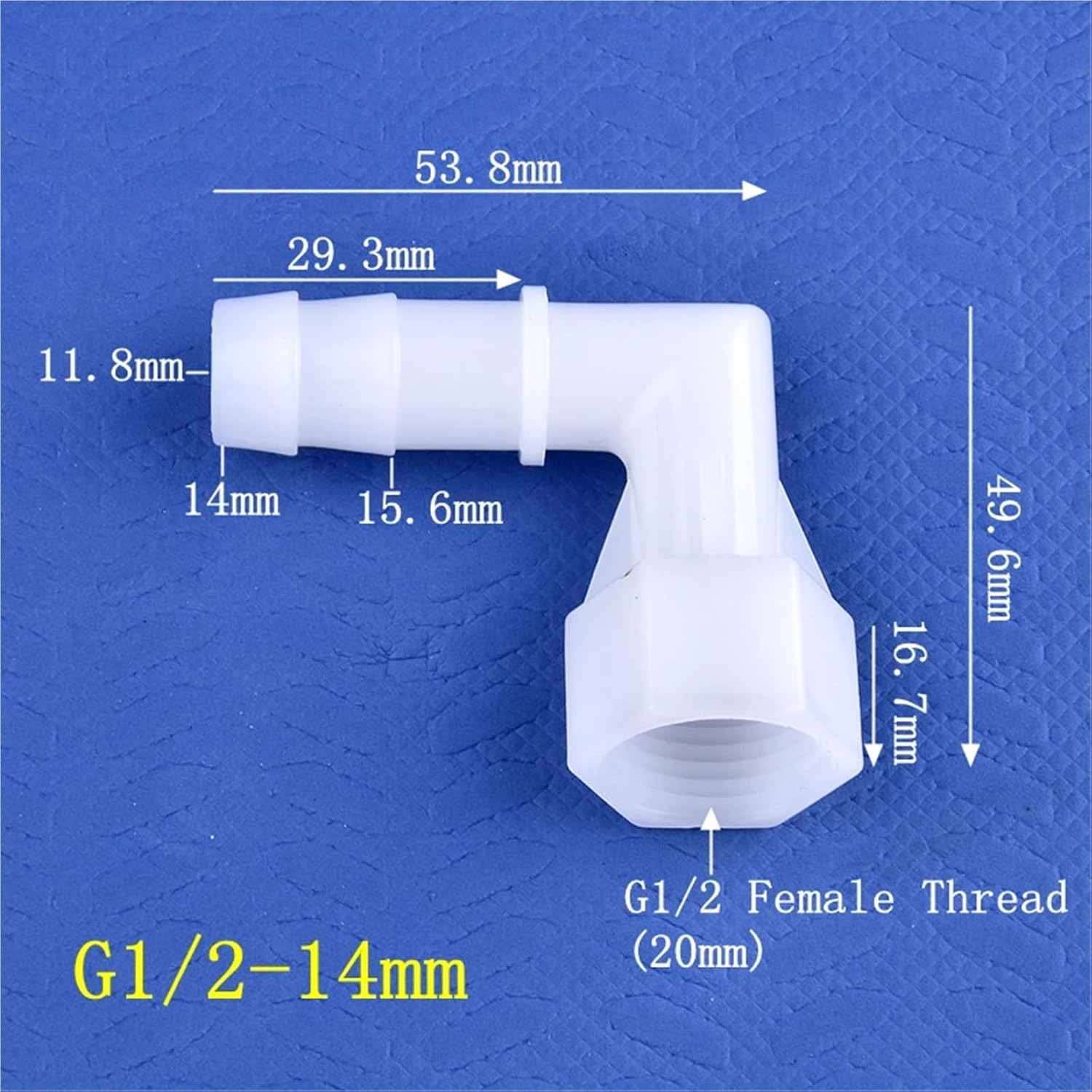 5~200 Pcs Elbow Pagoda Connectors 1/2 Inch Female Thread Aquarium Fish Tank Hose Joint L-shaped DIY Water Pipe Accessories(G1I2-14mm,200 Pieces)