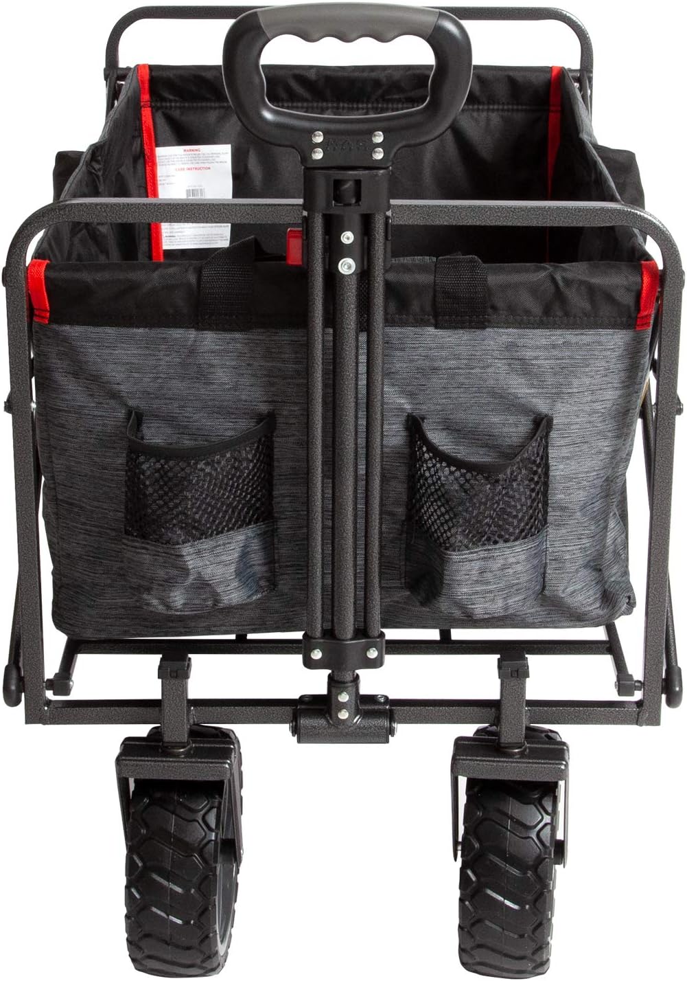 MacSports XL Heavy Duty Collapsible Outdoor Folding Camping Gear Grocery Cart Portable Lightweight Utility Adjustable Rolling Cart All Terrain Sports Beach Wagon with Cargo Net