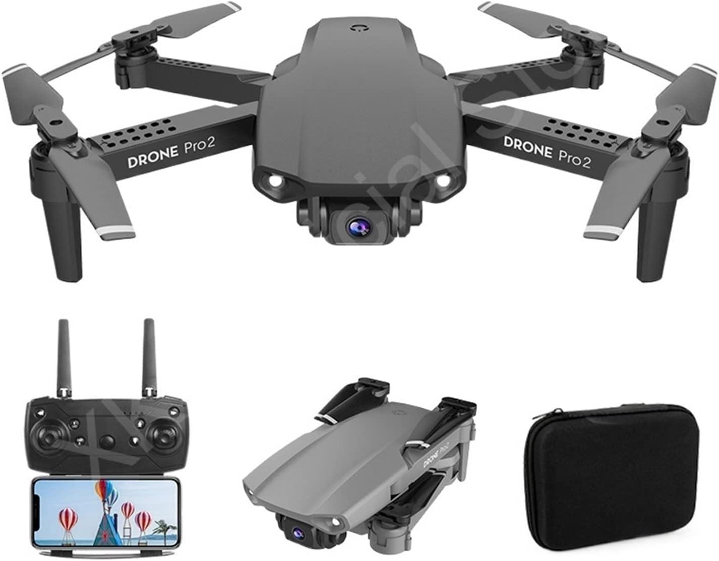 Ultralight and Foldable Drone Quadcopter RC Drone Optical Flow Dual 4K HD Camera Professional Aerial Photography Helicopter Foldable Quadcopter (Color : Black-4K-2B-Bag Size : 1) (Gray dual4k)