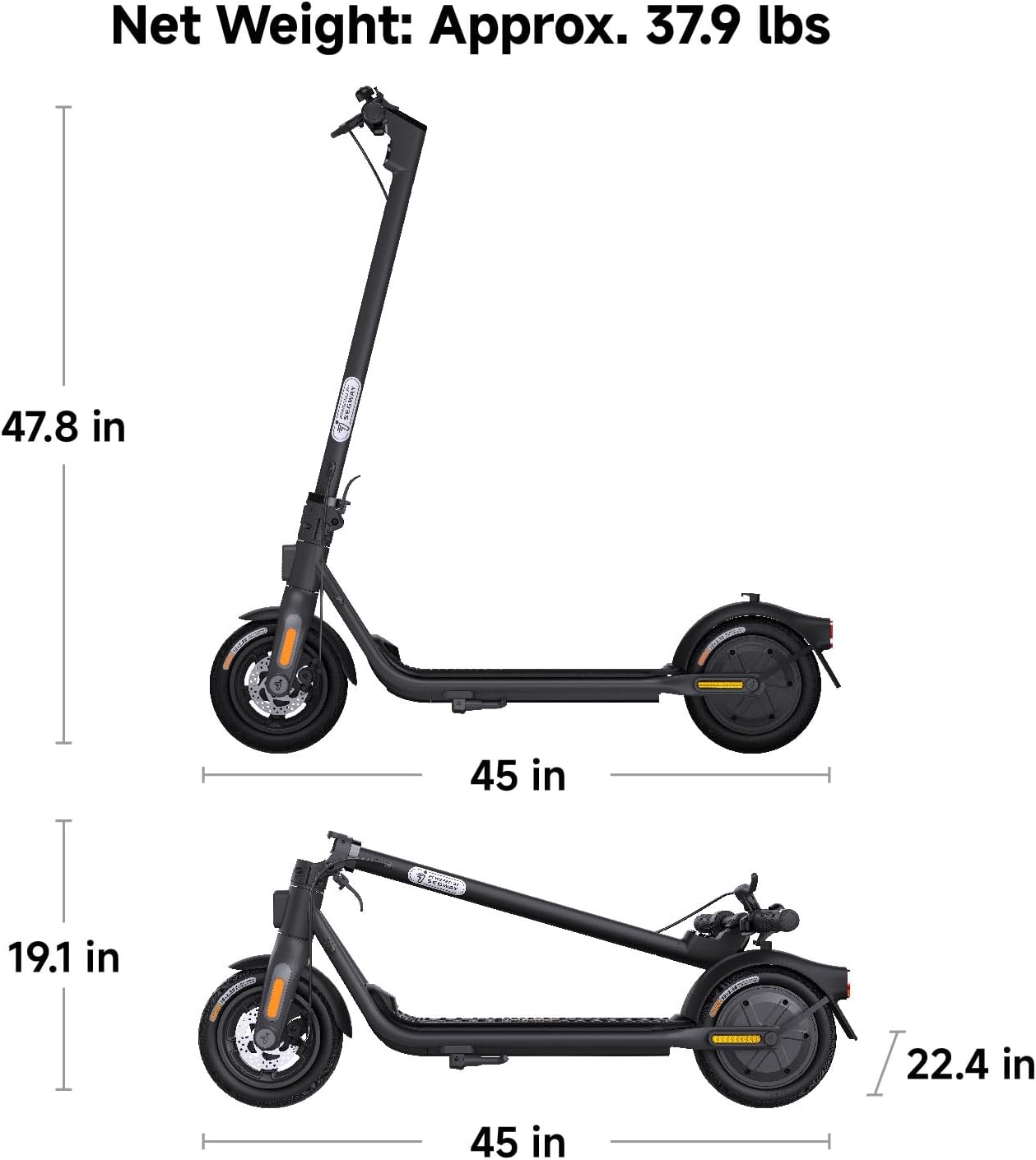 Segway Ninebot F2/F2 Pro Electric Scooter, Up to 20 MPH, Long Range, UL-2271 & UL-2272 Certified