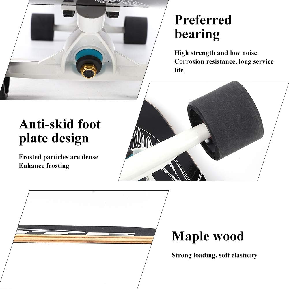 Maple Wooden Professional Longboard Anti Skid Deck Four Wheel Sports Skateboard for Teenager Beginner