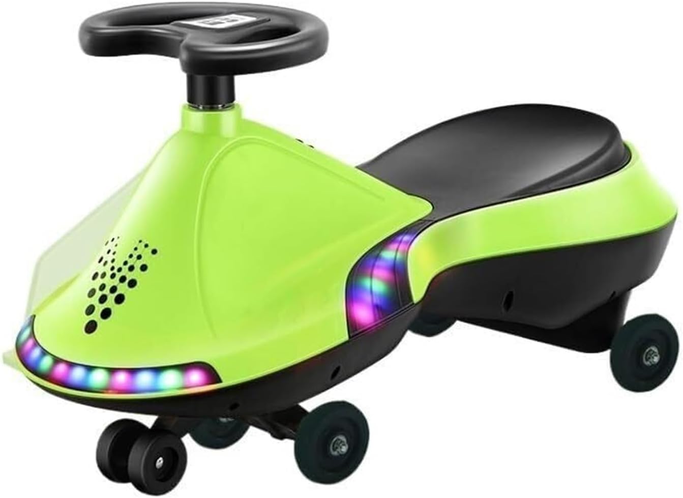 Wiggle Scooter Ride On Swing Wiggle Car with Flashing Wheels Anti-Rollover, Indoor and Outdoor Toy for Ages 3 and Up(Green)