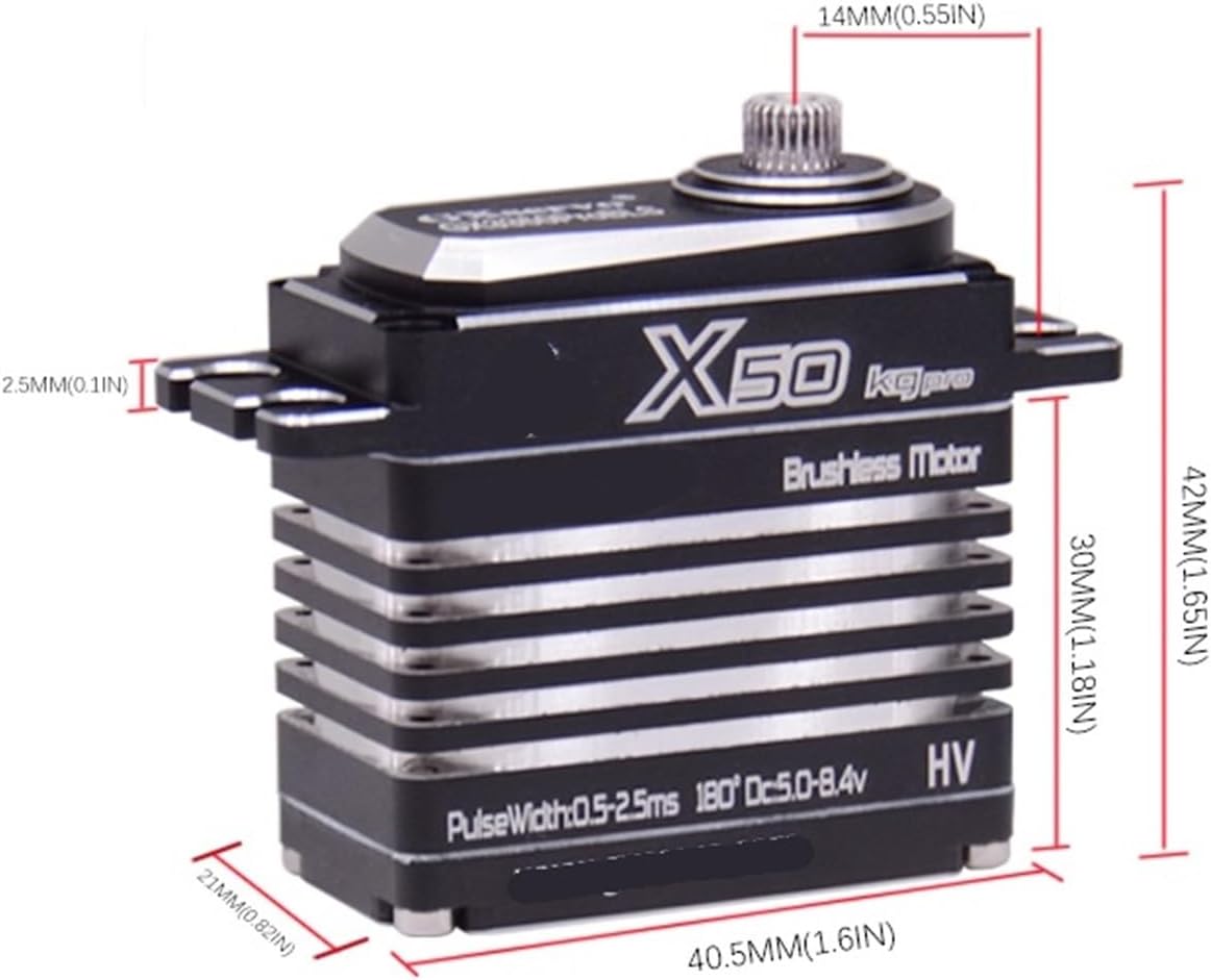 Brushless X50 50KG High Torque High Pressure Waterproof Servo Full Metal Gear Suitable for 1/8 1/10