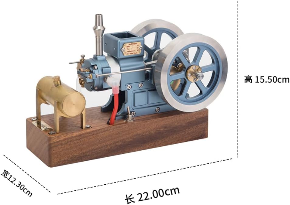 6CC Miniature Gas Engine Model, Fixed Type Four Stroke Adjustable Speed Internal Combustion Engine (RTR Version/Blue)