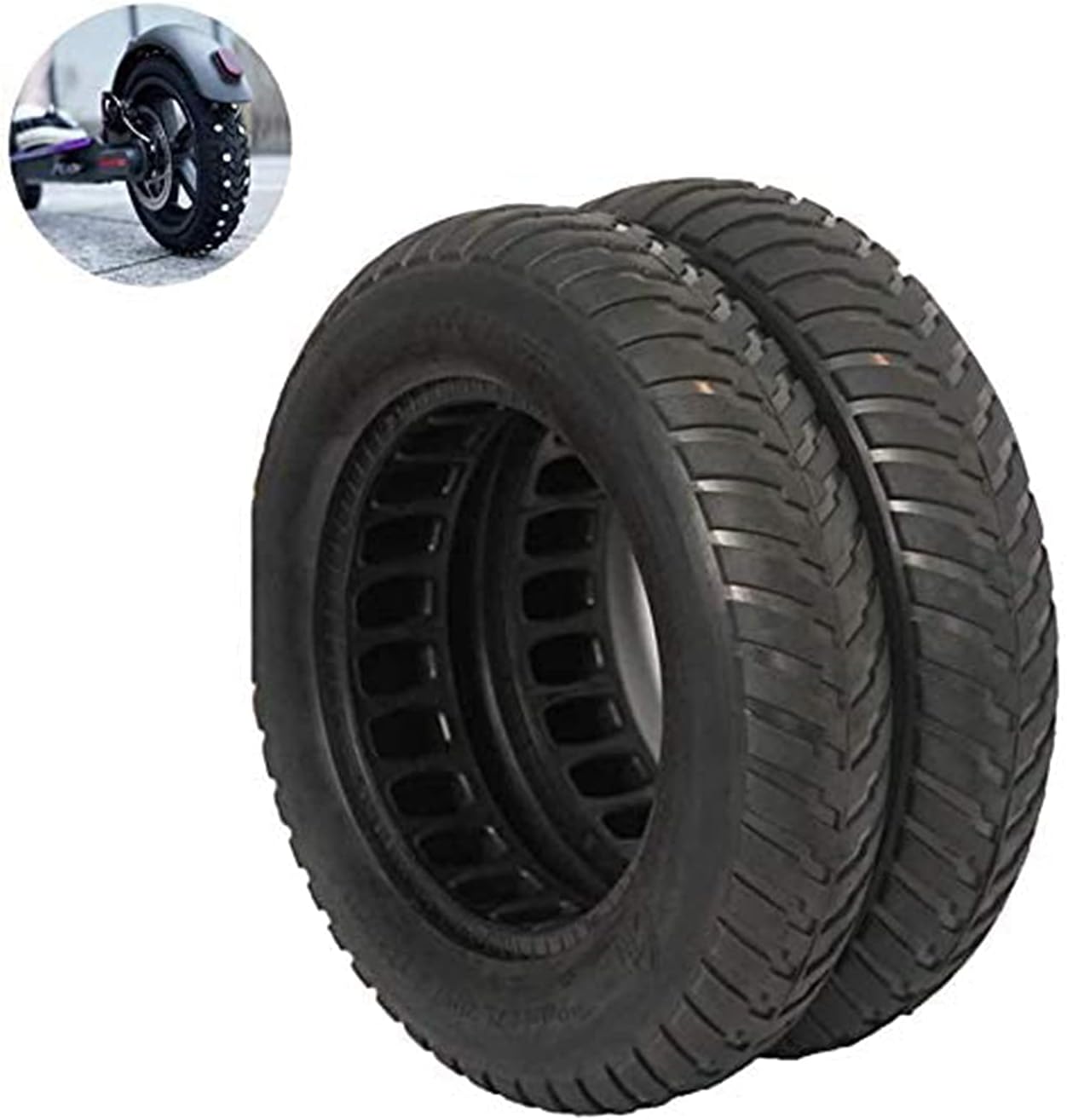 Replacement Wheels for Scooter 10-inch 10x2.125 Solid Honeycomb Tires, Wear-Resistant and Puncture-Resistant, Electric Scooter Accessories, 2 Pcs Durable