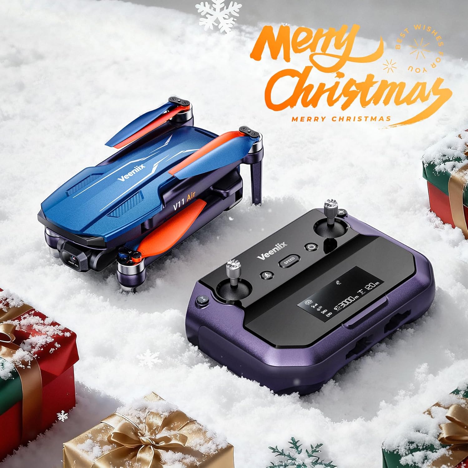 V11Air Drone with 6K UHD Camera for Adults, 3-Axis Brushless Gimbal, 4K/30FPS Video, 70Mins Flight Time with 2 Batteries Professional Quadcopter, 10000ft FPV Digital Transmission and Auto Return