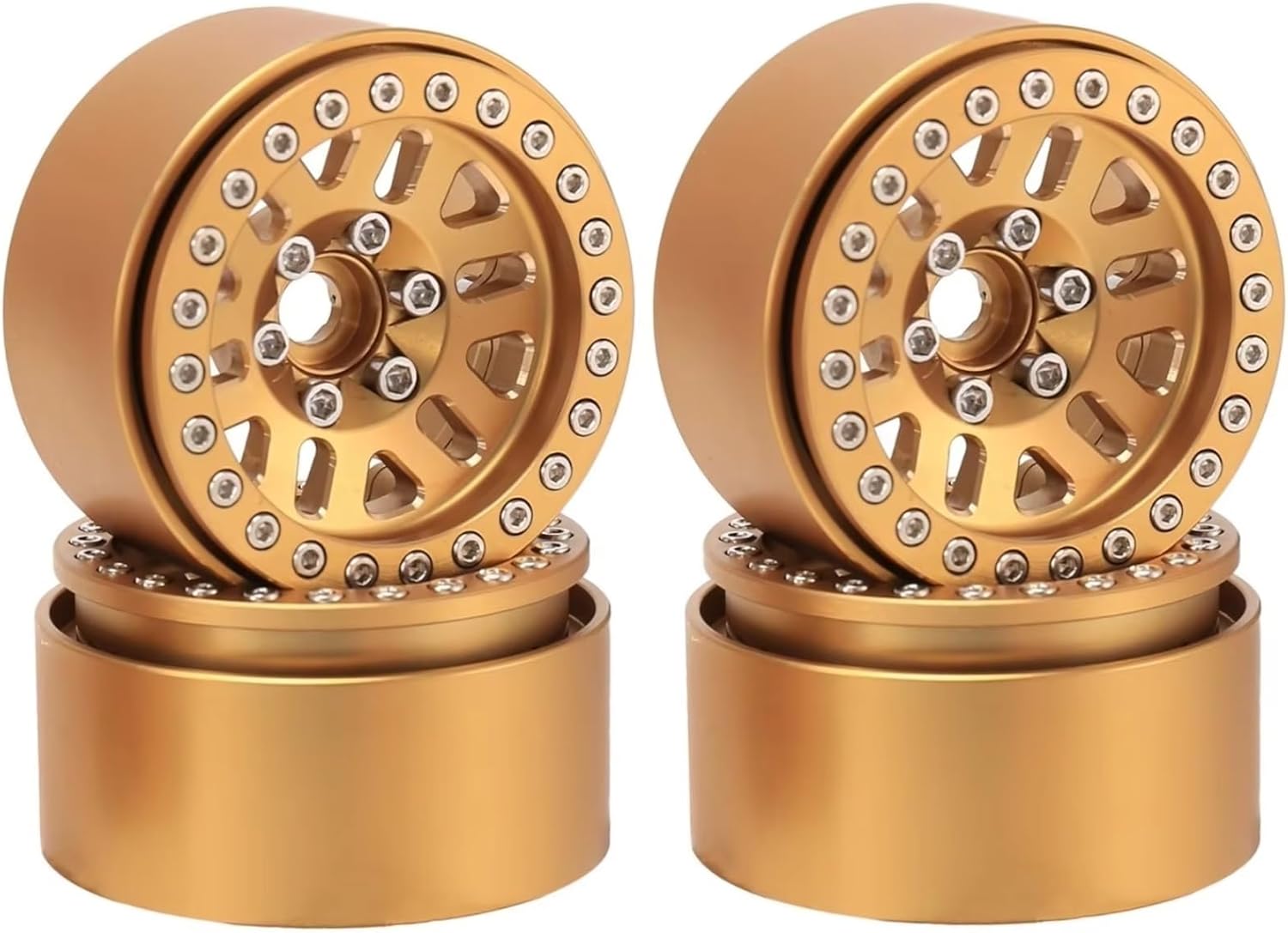 RC Car Accessories for Traxxas for TRX-4 for Axial for SCX10 D90 YK4082 1/10 240g/pcs Heavy Brass Beadlock 1.9 Wheel Hub Wheel Rim RC Crawler Car