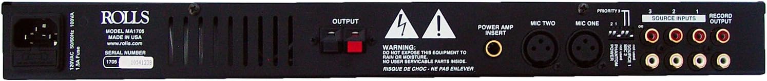 Rolls MA1705 70 Volt Mixer Amplifier