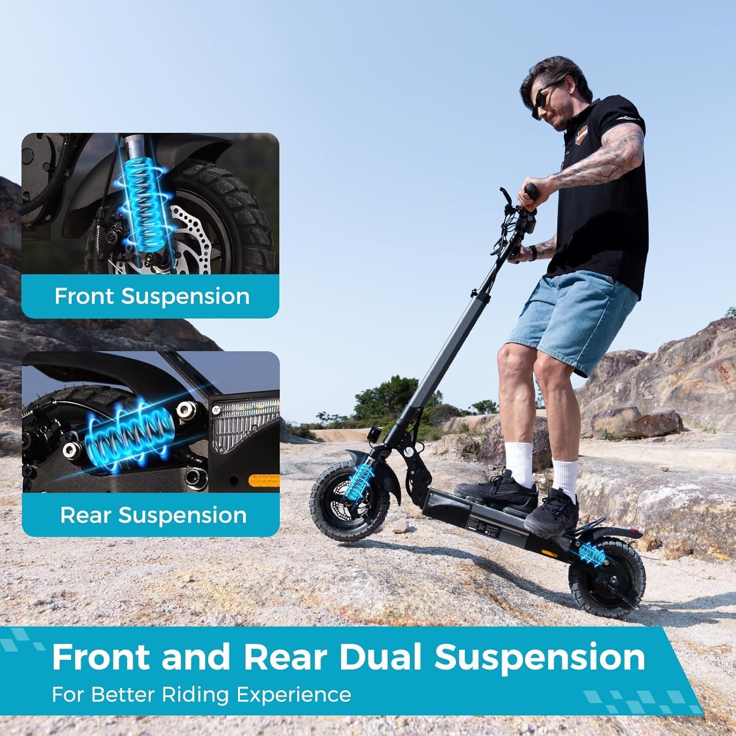 Electric Scooter for Adults, 28/25MPH Speed, 28/25Mile Range, 1000/750W Powerful Motor, 10/9.3