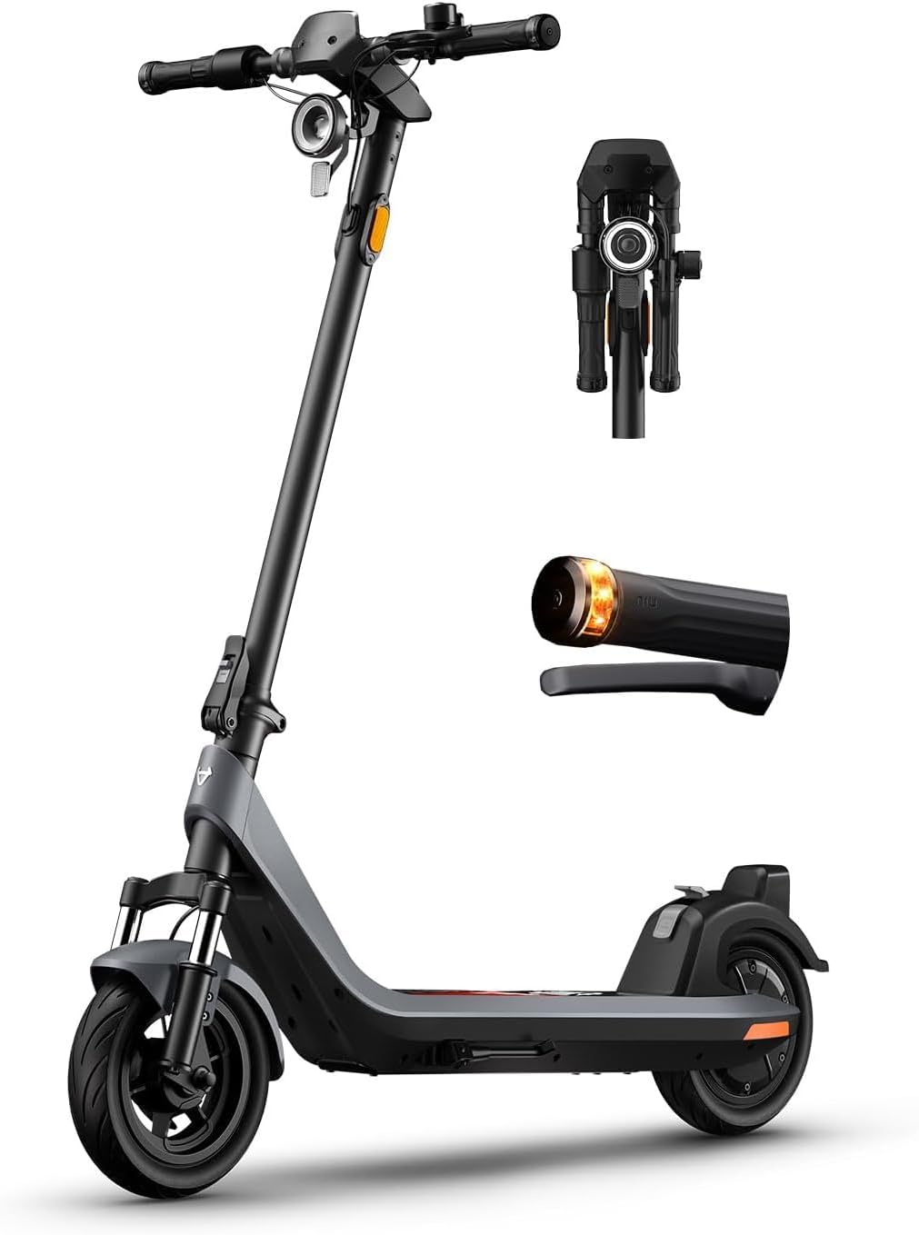 NIU Electric Scooter for Adult - KQi 100 200 Series E Scooter w/Suspension, 600-700W Peak Power, 18-33 Max Miles, Top 17.4-20 MPH, Portable Commuting Escooter, Folding Handlebars(Only K100F & K200F)