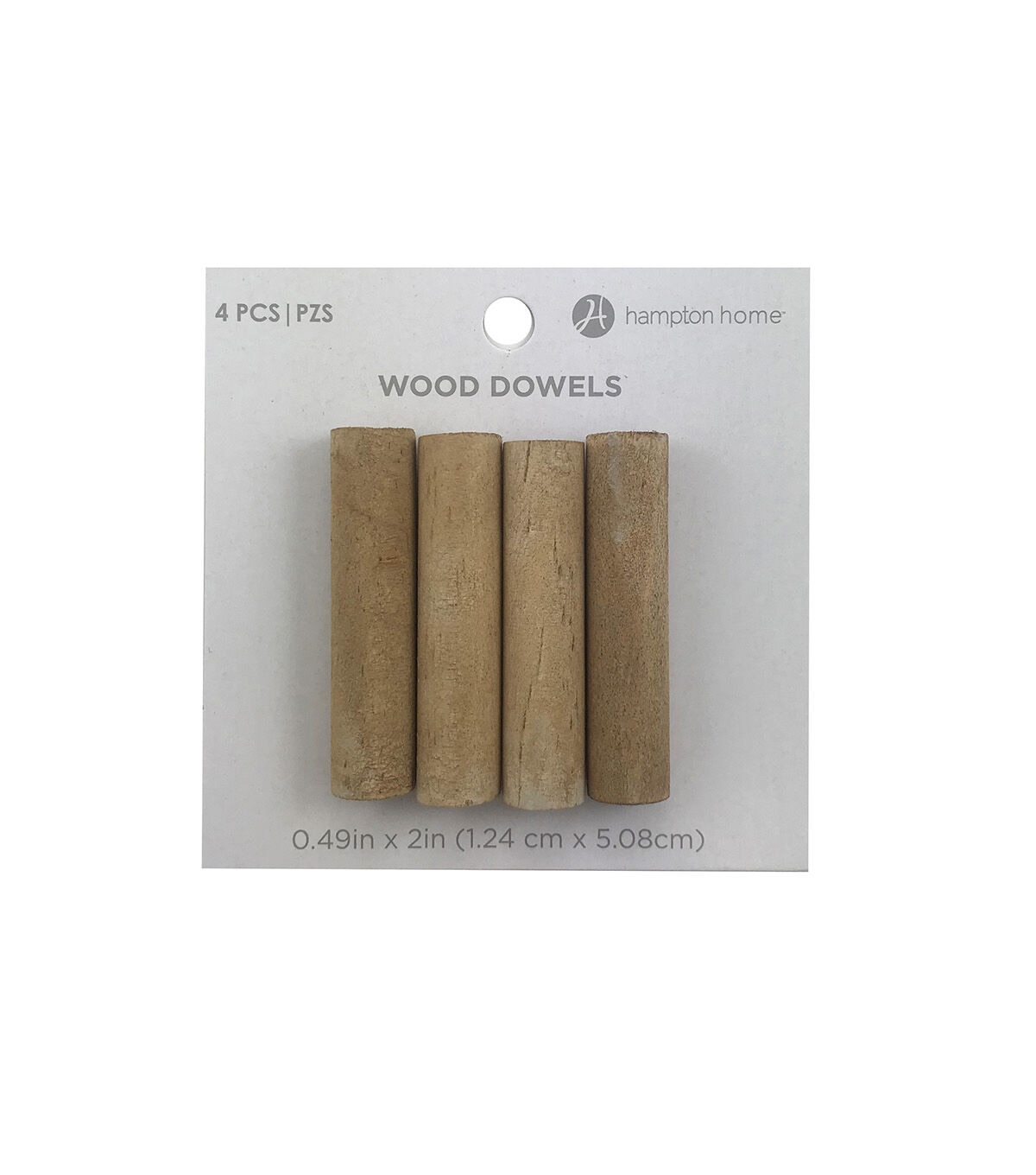 Hampton Home 4 pk 0.49''x2'' Wood Dowels