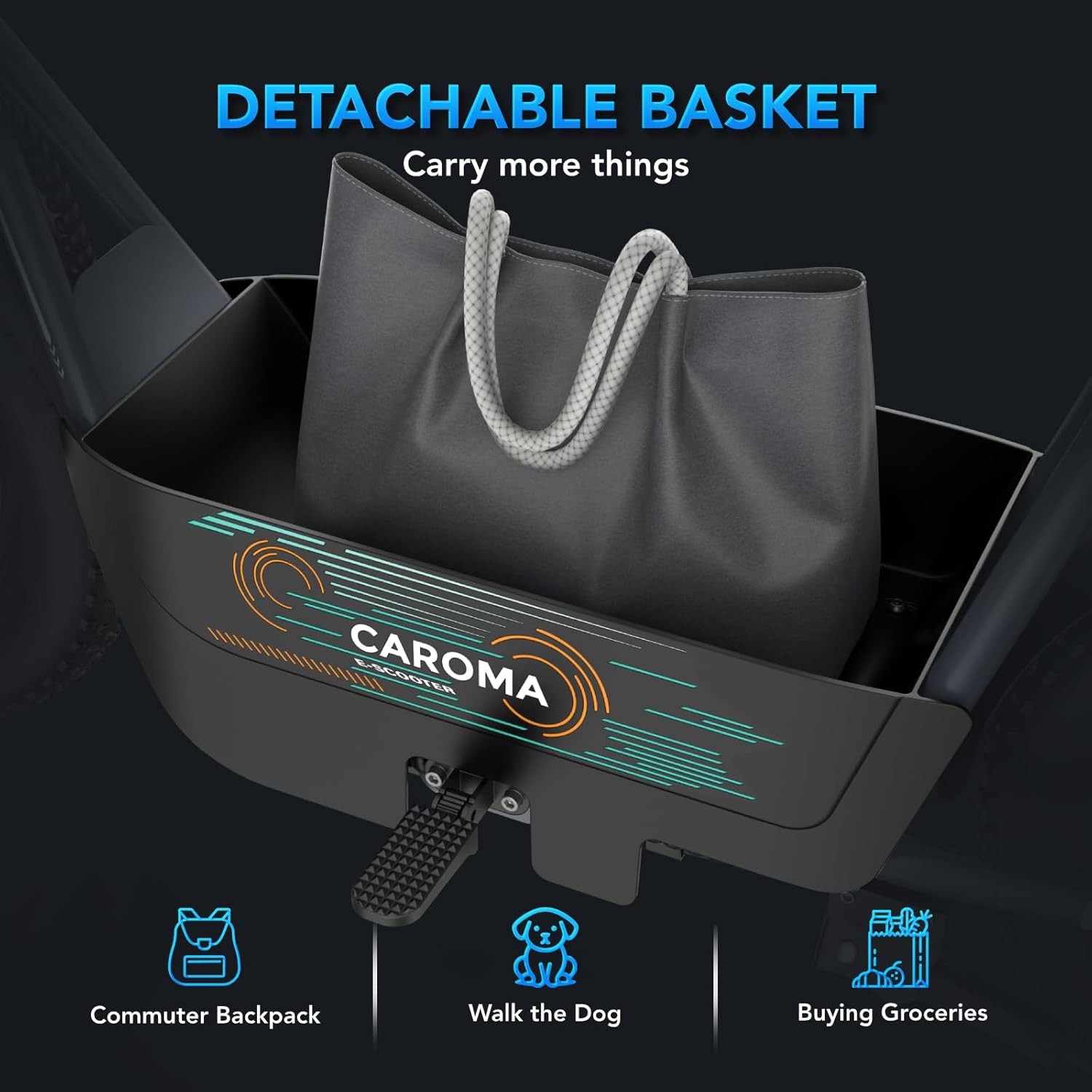 Caroma Peak 1200W Electric Scooter with Seat, 16