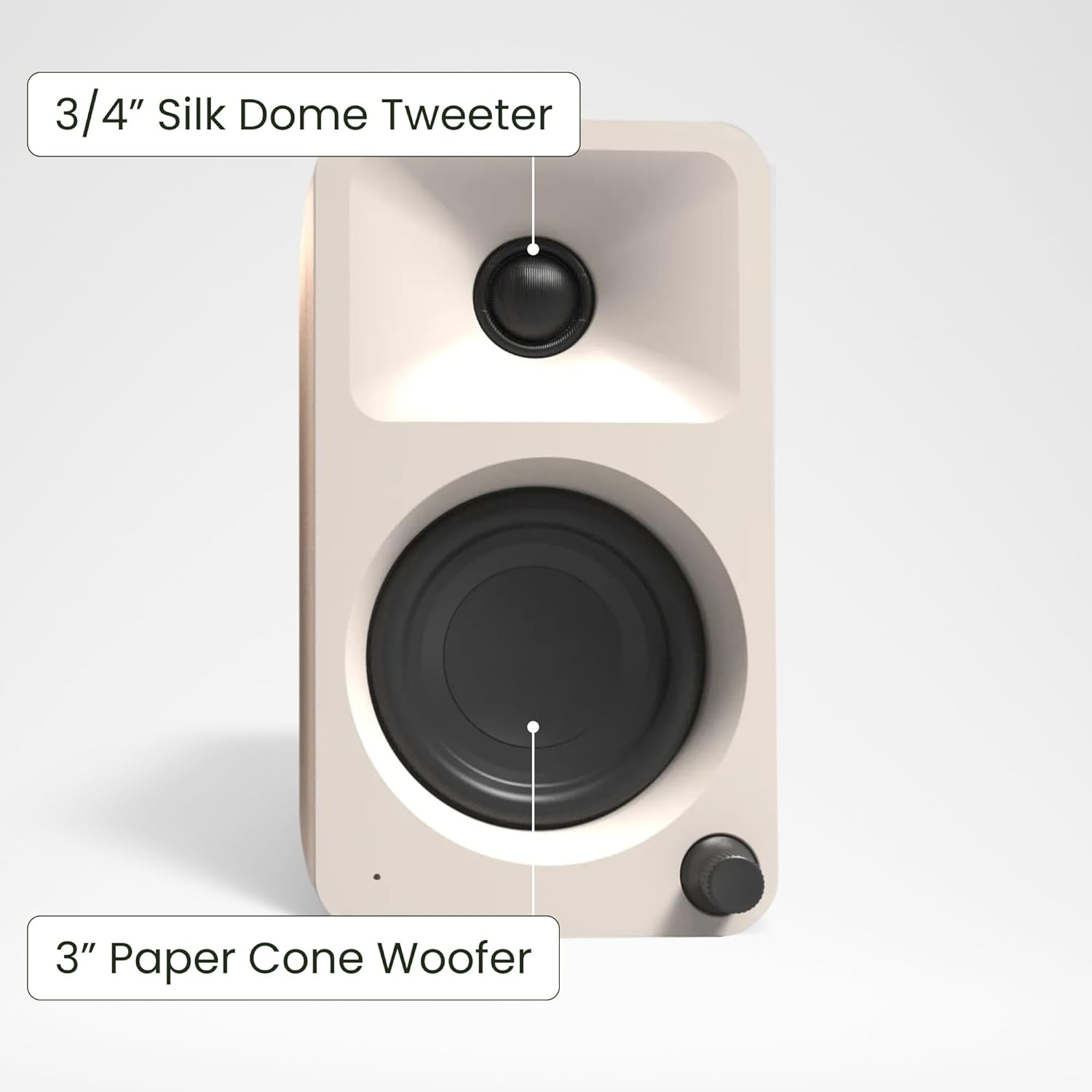 Kanto ORAMC 100W Powered Reference Desktop Computer Speakers with Bluetooth 5.0 and USB-C Input | Bi-Amplified | 100 Hz Automatic Crossover | Reference Quality Sound | Pair | Cream