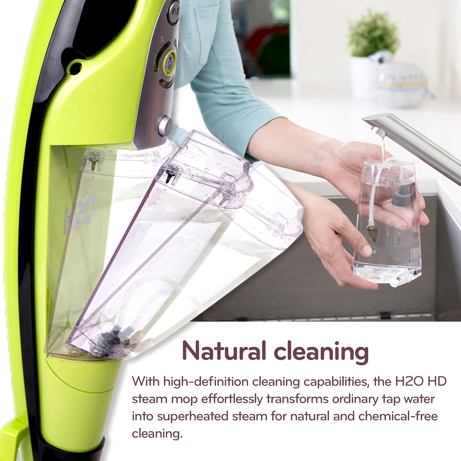 H2O HD 3-in-1 Steam Mop & Handheld Steam Cleaner – Carpet Cleaner, Grout Tools, Chemical-Free, Lightweight & Compact, 1500W, 450ml Tank, Variable Settings