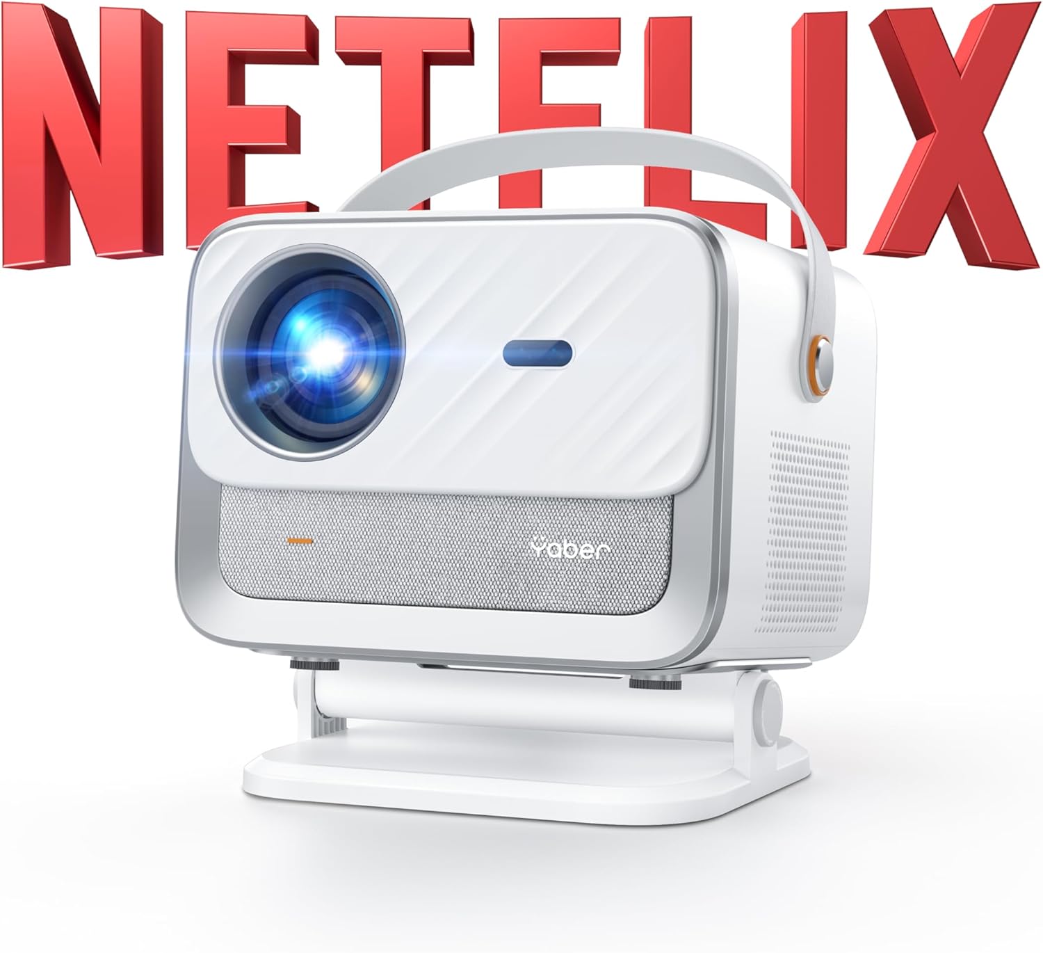 YABER Smart Projector 1080P - WiFi6 and Bluetooth 5.2 Netflix Licensed Auto Focus Keystone 20W Dolby Audio Portable Home Outdoor Movie Projector