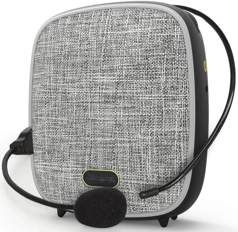 Megaphone Voice Amplifier Microphone TF Card Meeting Teaching Tour Guide Promotion Portable PC Booster Loudspeaker(Gray)