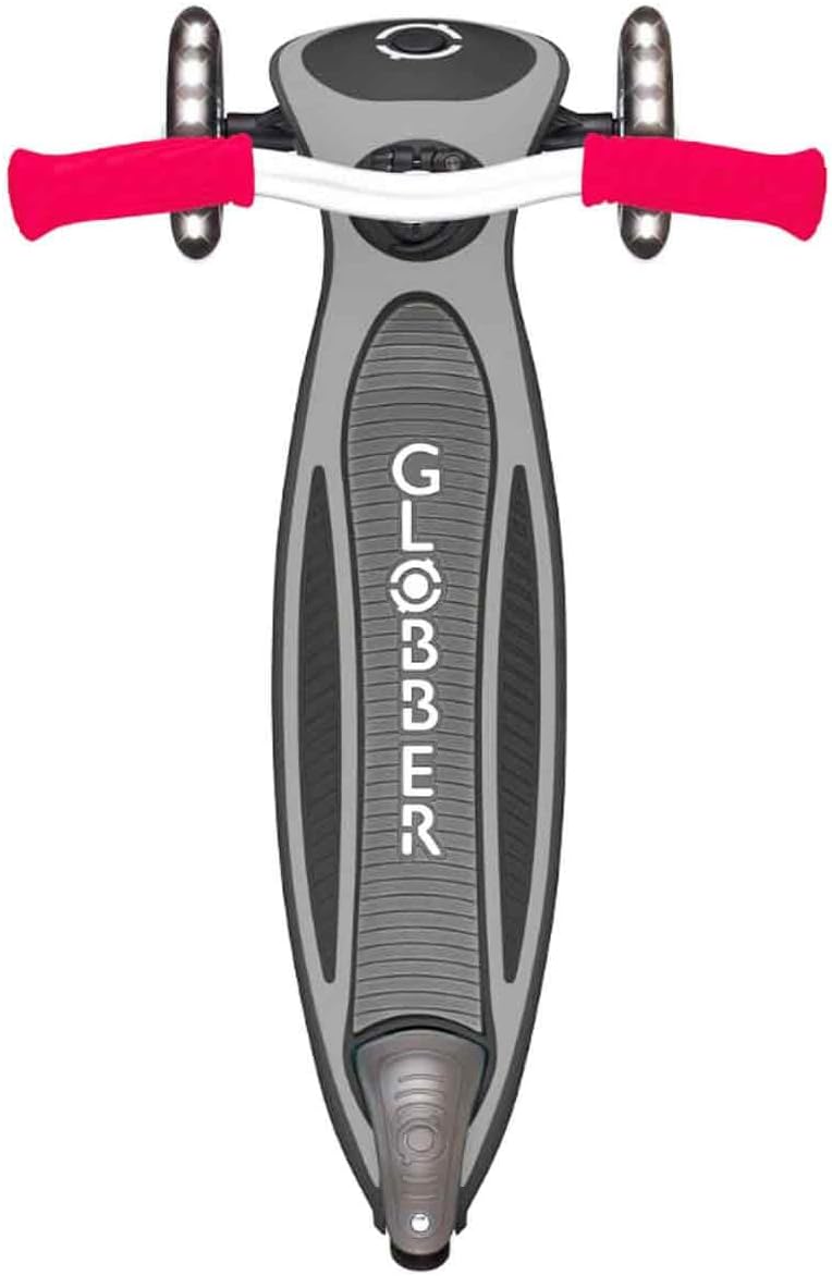 GLOBBER Master Lights Children's Scooter, 120/80 mm, ABEC 9, 3 Wheels, Height Adjustable, LED Light Wheels, Black/Red