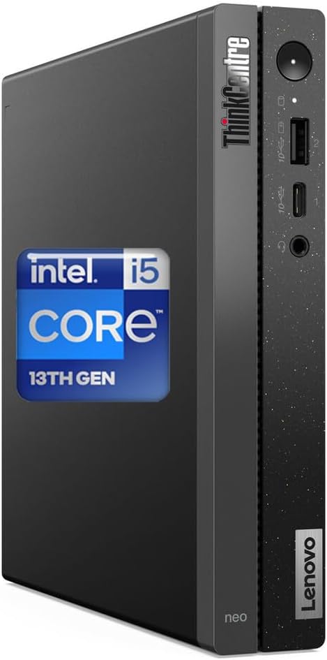 Lenovo ThinkCentre 50q Gen 4 Business Mini Desktop, 13th Gen Intel Core i5-13420H, 32GB RAM, 1TB PCIe SSD, Display Port, HDMI, RJ-45, Wi-Fi 6, Windows 11 Pro, Black