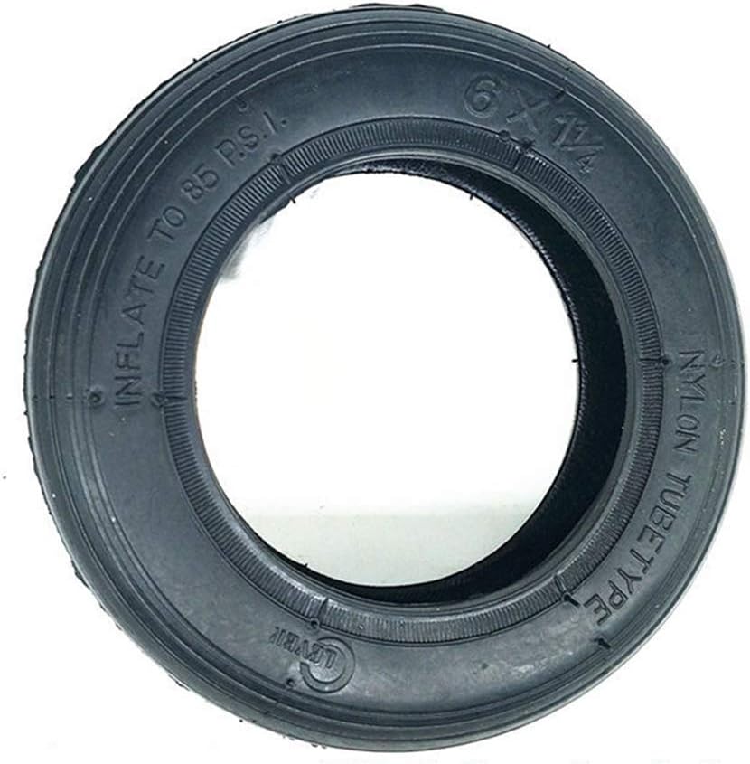 6-Inch Explosion-Proof Solid Tires 6X1 1/4 Inner and Outer Inflatable Tires Suitable for Mini Electric Scooter Tire ReplacementEasy to ReplaceResistant Mill