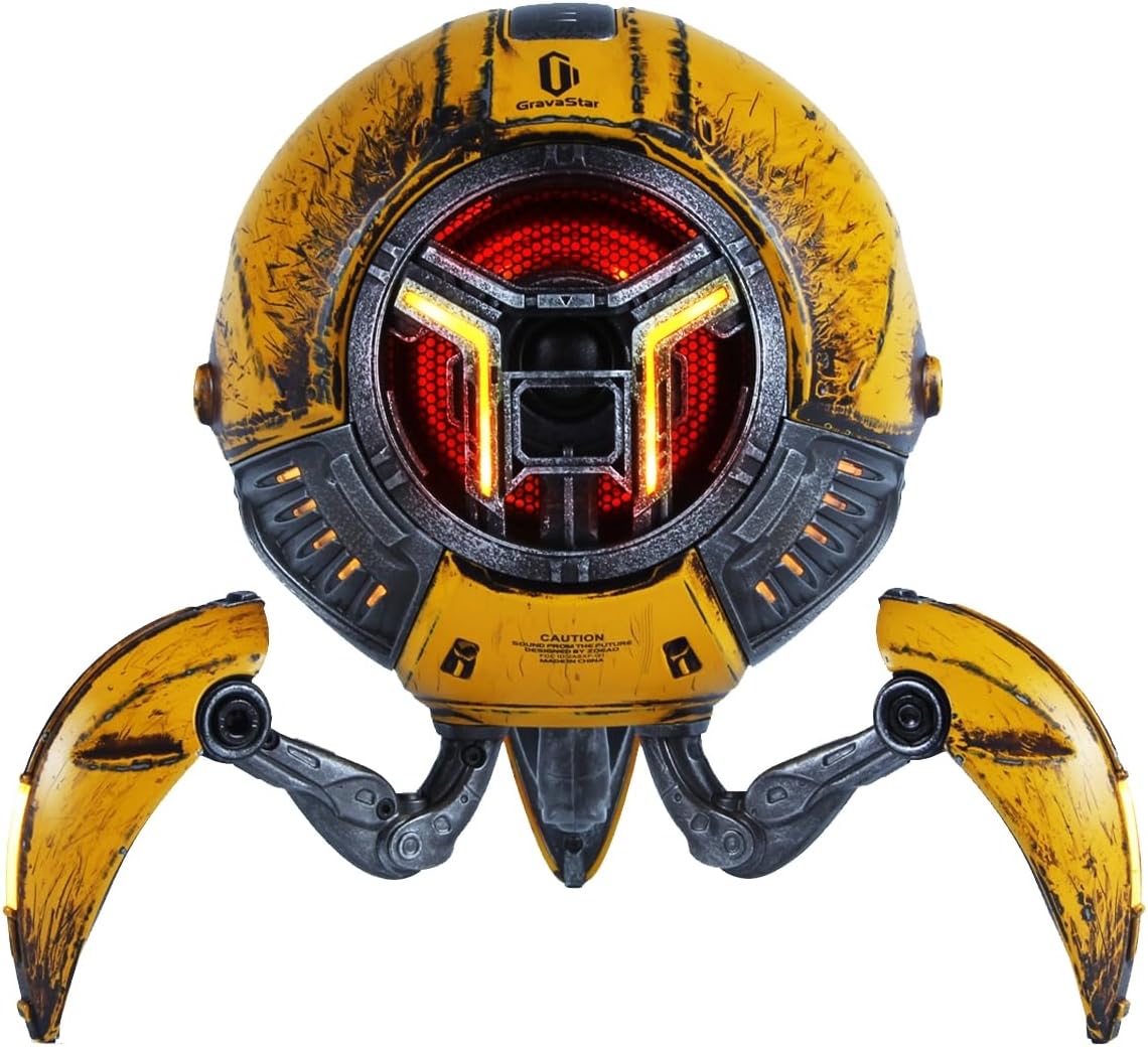 GravaStar Loudspeakers Mars Pro Portable Bluetooth Speaker New Version, Deep Bass Loud Stereo Sound, 15H Playtime, 6 RGB Lights, Dual Pairing, Portable for Home, Outdoors, Party, Camping, Home, Gifts