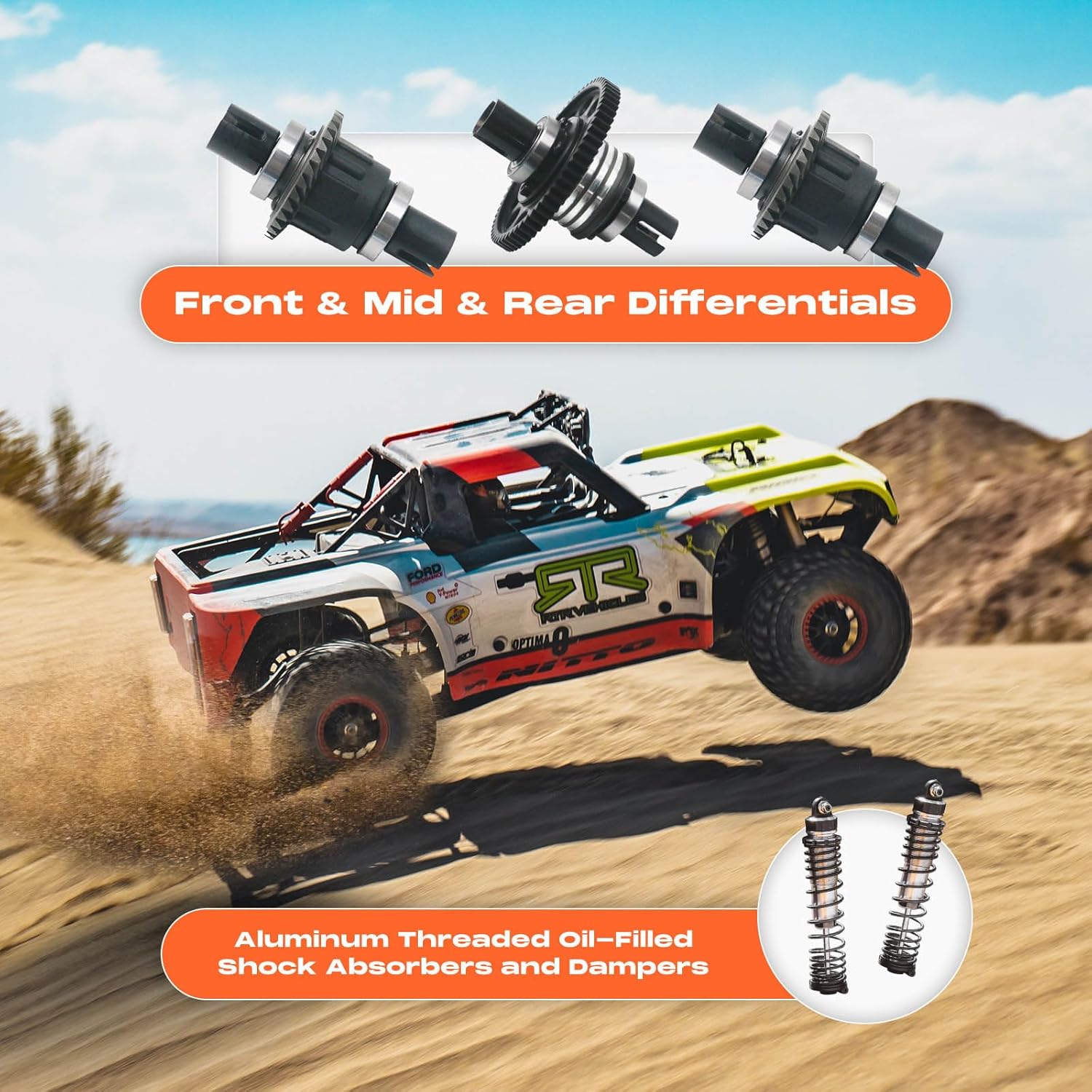 BEEZRC FMS 1/7 Ford Bronco RTR EB RC Short Course Truck Fast 80km/h High Speed RC Off-Road Brushless 4x4 RC Truck RC Car Hobby RC Waterproof Remote Control Car for Adults RS Racing Livery 2025