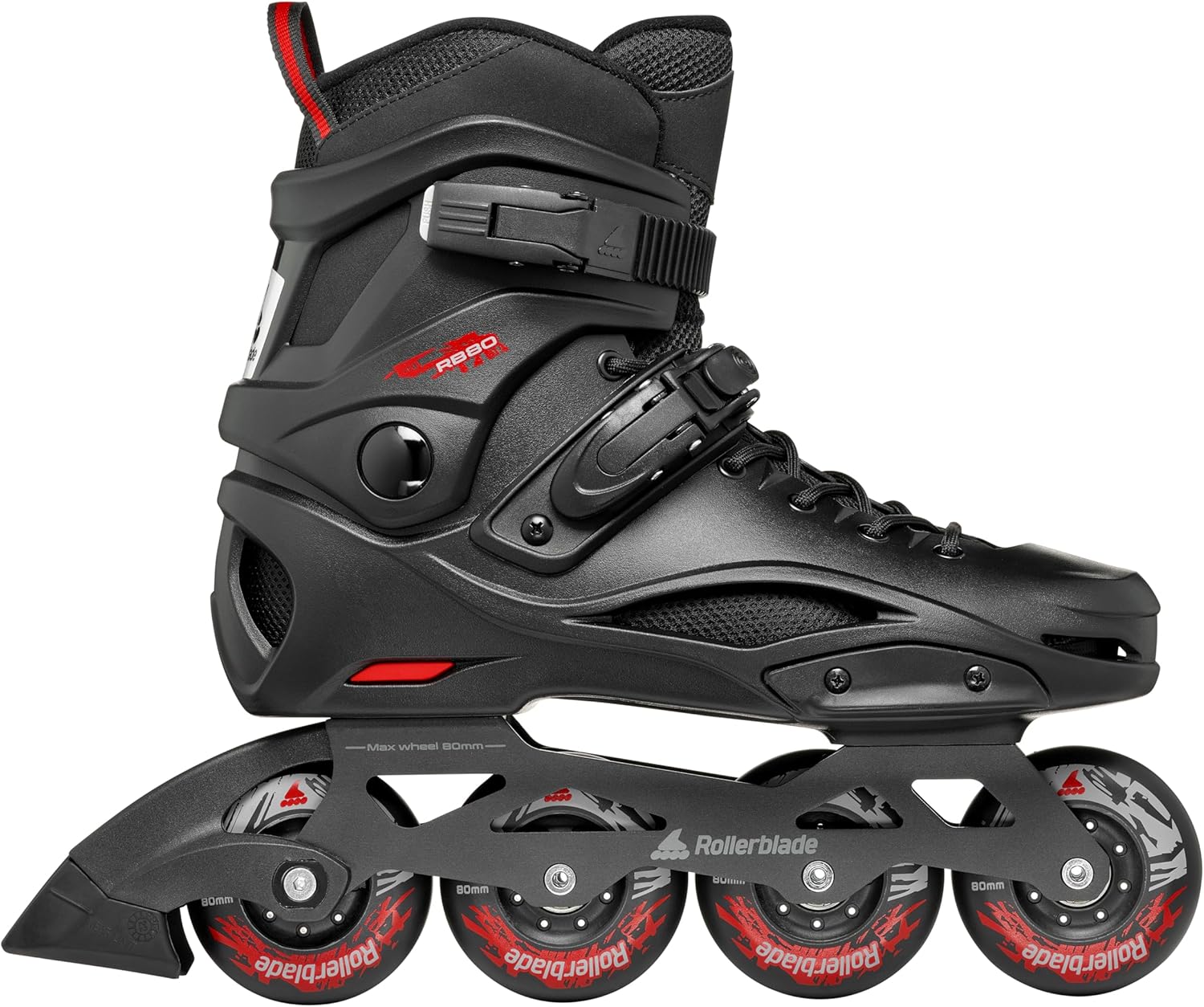 Rollerblade RB 80 Men's Urban Inline Skate, Black and Red