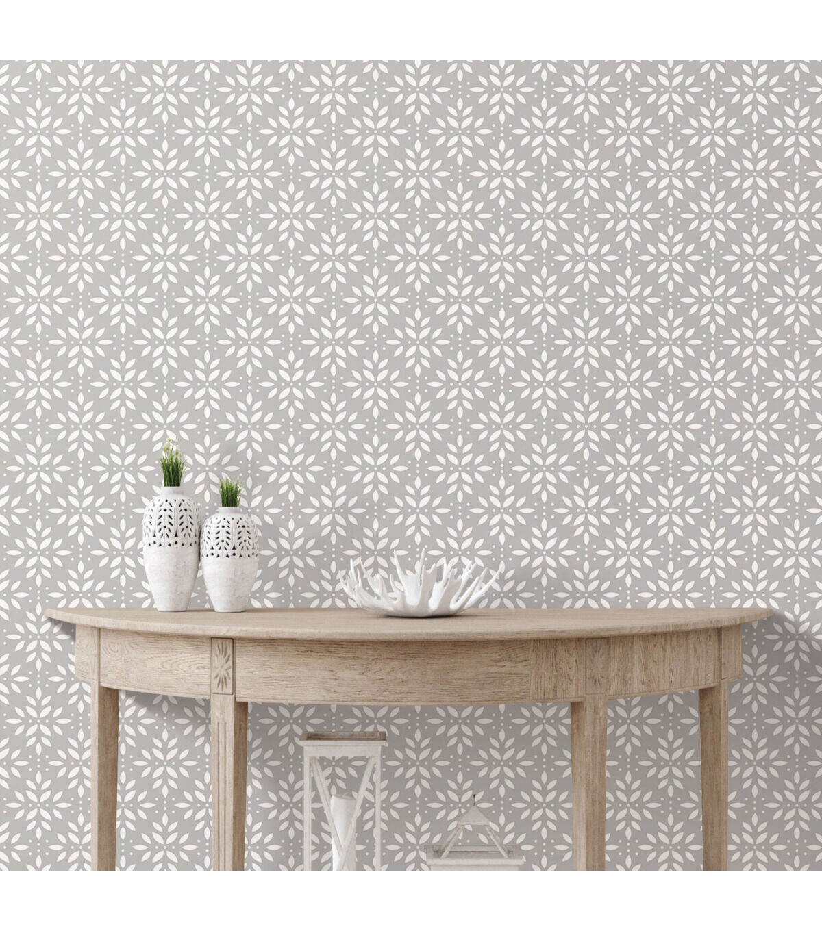 RoomMates 18 x 18' Gray Rose Lindo Agave Peel & Stick Wallpaper