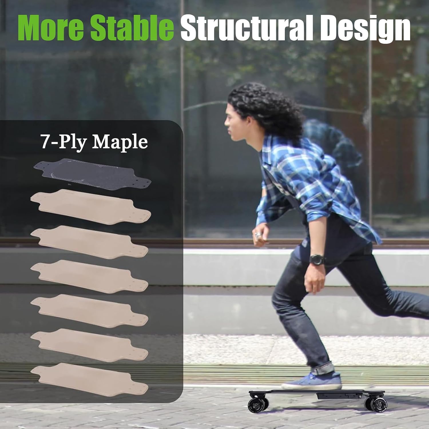 Electric Skateboard with Remote, Complete Cruiser Longboard Skateboard for Adults, Commuting E-Longboard Easy Carry Handle Design, 15 KM Range D