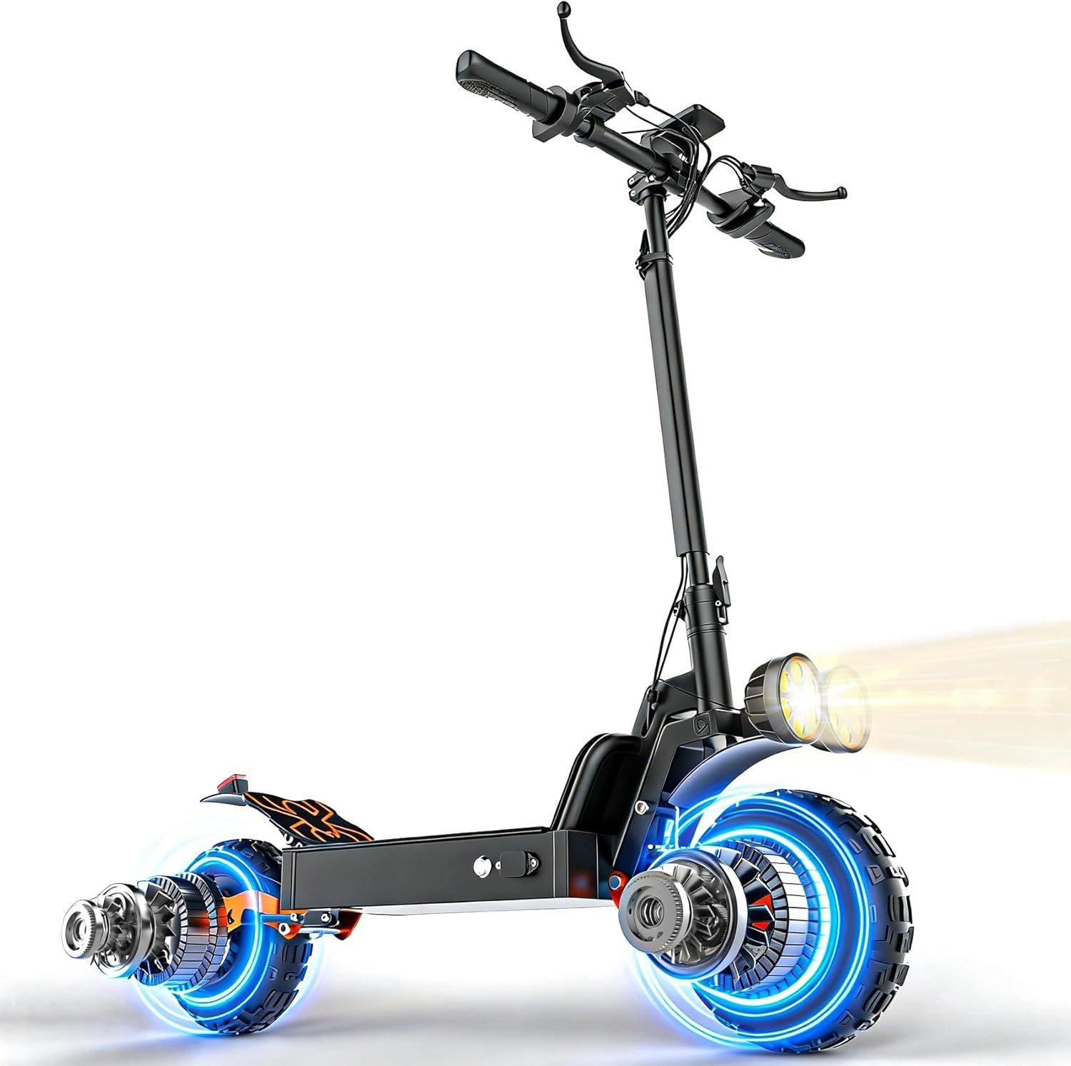 Off Road Electric Scooter, 3000W Peak Dual Motor Powerful E Scooter for Adults with Seat, Up to 35MPH & 70-Mile Range, 48V 20AH Battery, 11