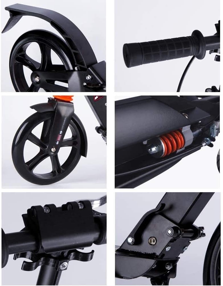 Scooters Kick Scooter for Adults Kids Adult Kick Scooters with Disc Brakes Foldable Commuter Scooters with Big Wheels Birthday Gifts for Adults/Teens/Kids Non-Electric Up to 150kg