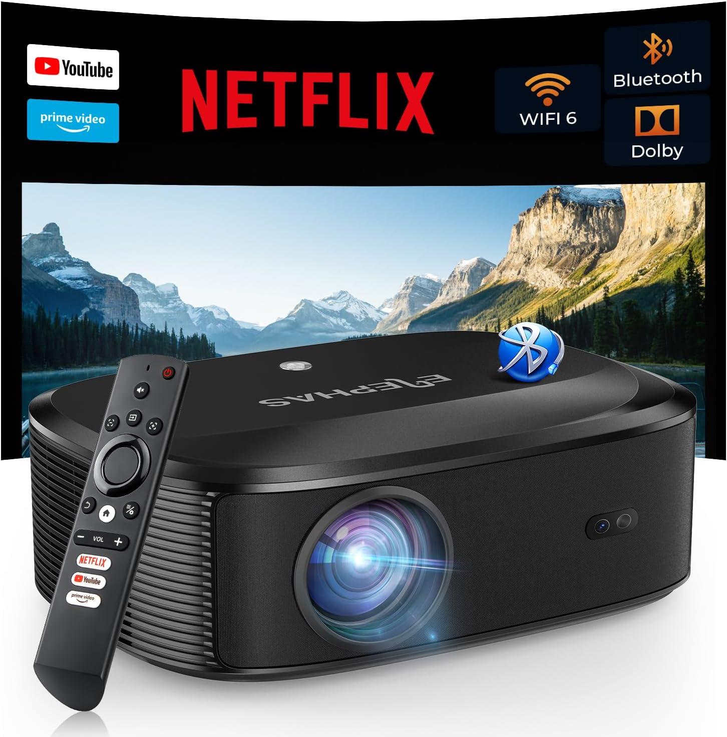 4K Projector with Wifi and Bluetooth