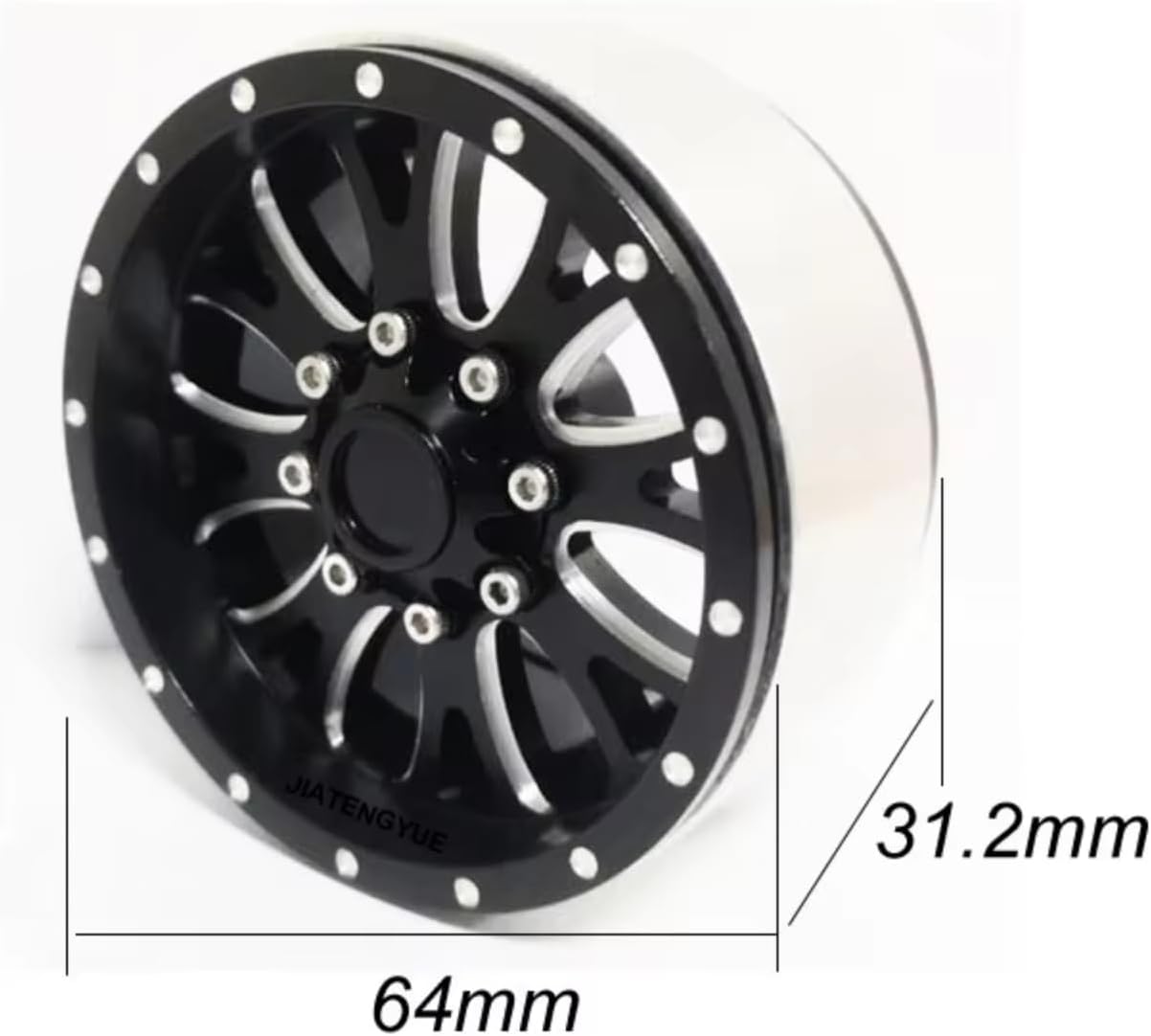 RC Car Parts Compatible with YIKONG YK4082 4012 4014 for TRX-4 1/10 RC Car Upgrade Parts 2.2in Off-Road Tire with Alloy Wheel Hub CNC Carved