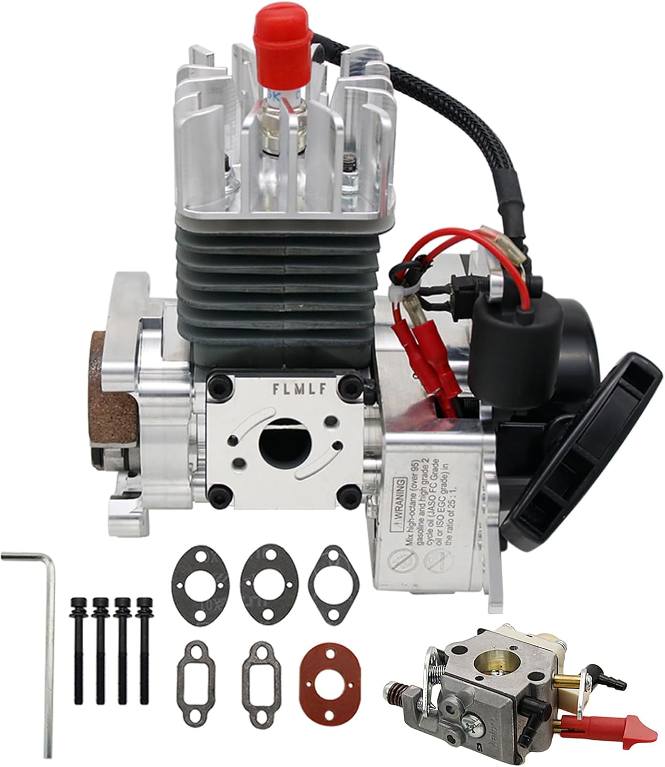 FLMLF CNC 32CC PRO 11HP Reed Case Engine with Carburetor 1191 for 1/5 RC HPI ROVAN KM Baja LT FG QL FID MCD DBXL GoPed RedCat